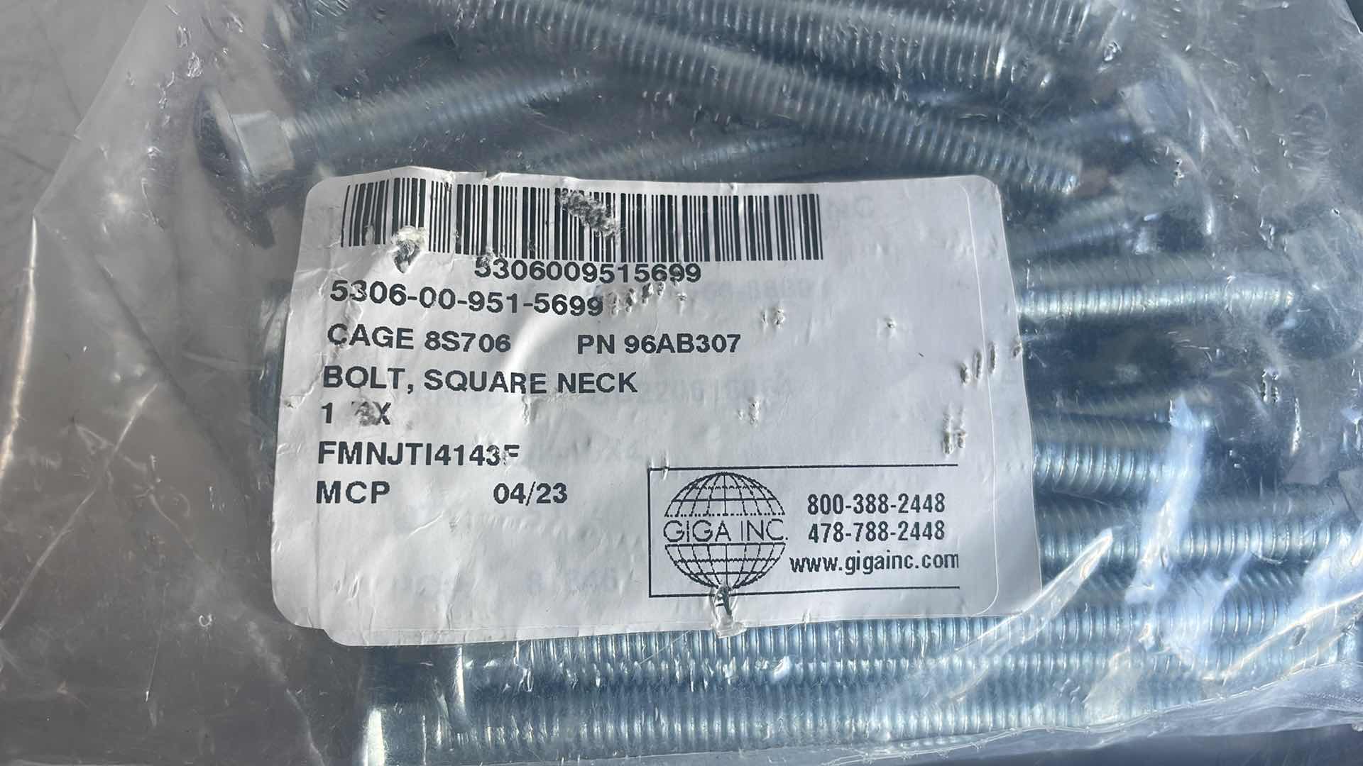 Photo 1 of 3/8”-16 X 4” SQUARE NECK BOLTS (100)