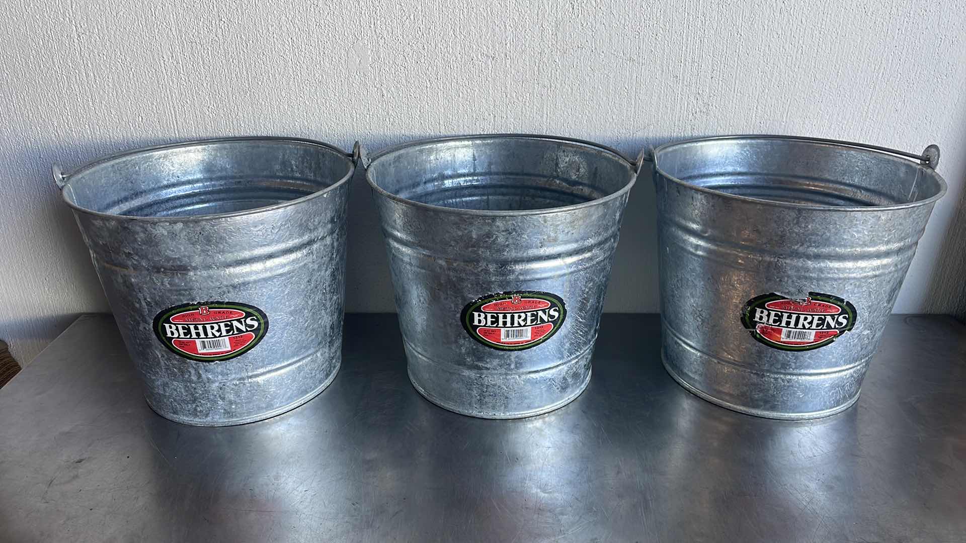 Photo 1 of BEHRENS 12 QT HOT DIP GALV PAILS (3)