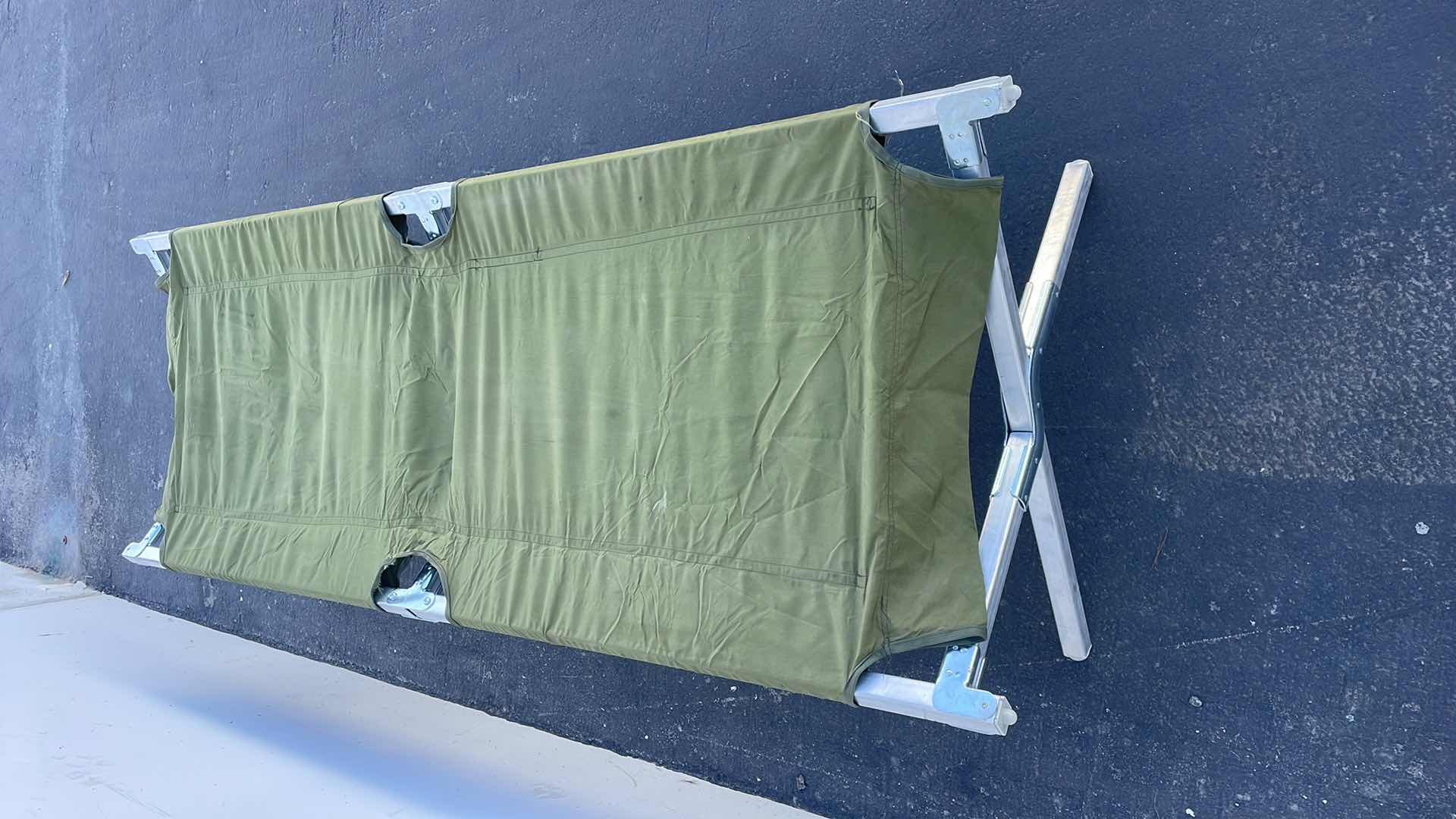 Photo 1 of FOLDING MILITARY COT MISSING END PIECES PARTS ONLY