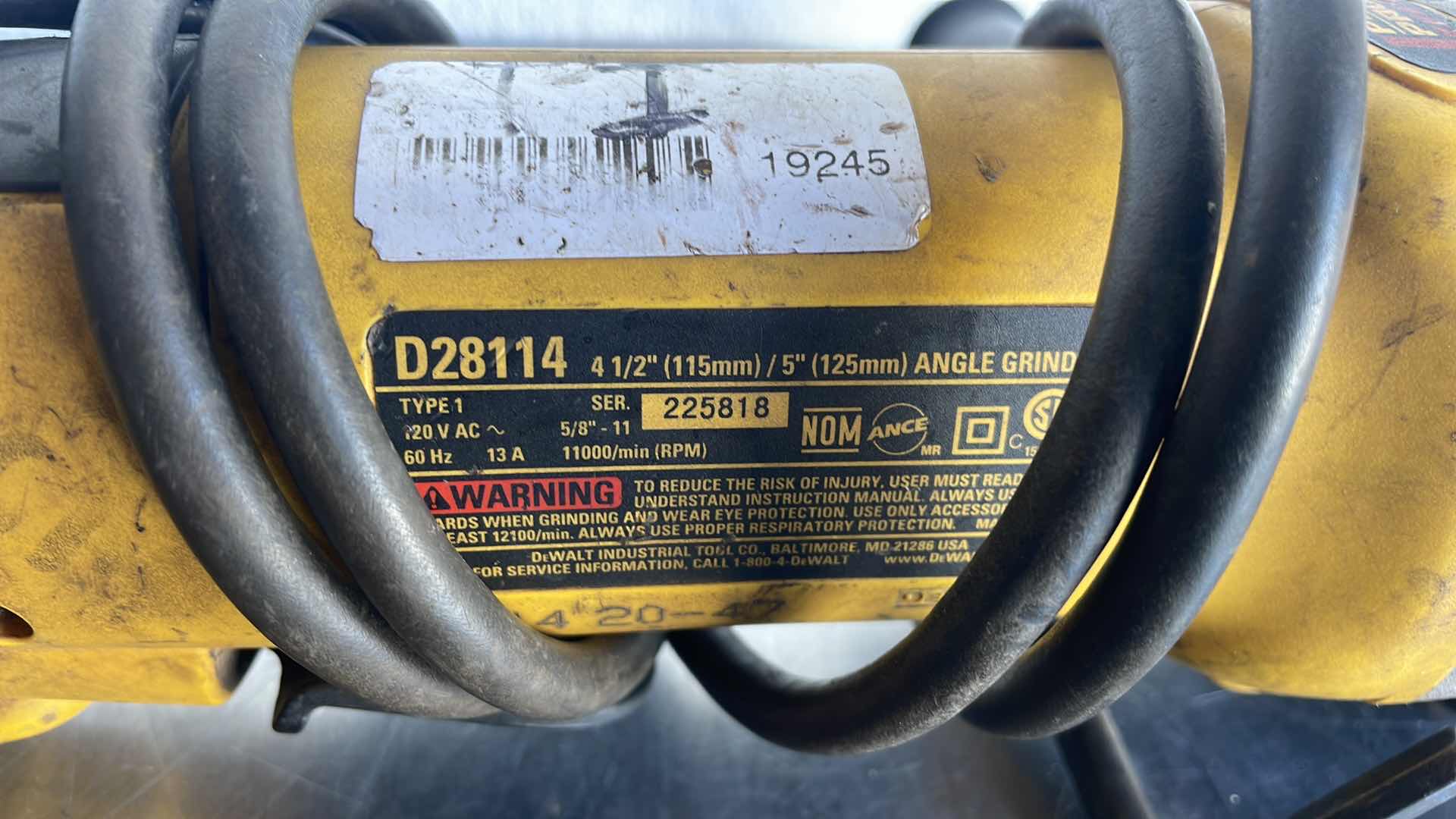 Photo 1 of DEWALT D28114 4-1/2” ANGLE GRINDER