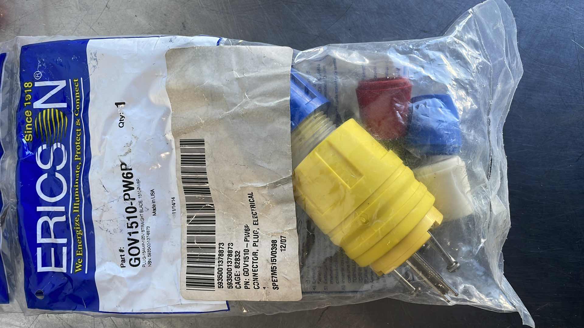 Photo 1 of ERICSON ELECTRICAL PLUG CONNECTOR 15 AMP 125 VOLT (14) Part #:
GOV1510-PW6P
PLUG-154MP-125V STRAIGHT BLADE.