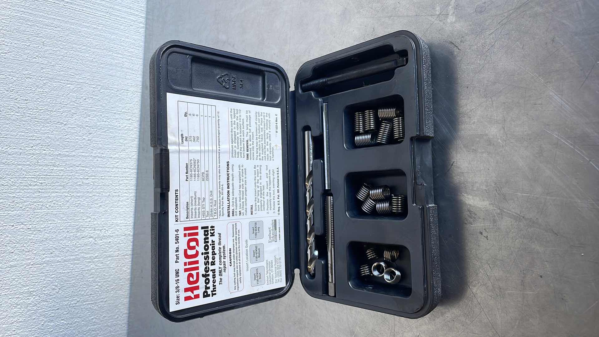 Photo 1 of HELICOIL PROFESSIONAL THREAD REPAIR SIZE 3/8 x 16