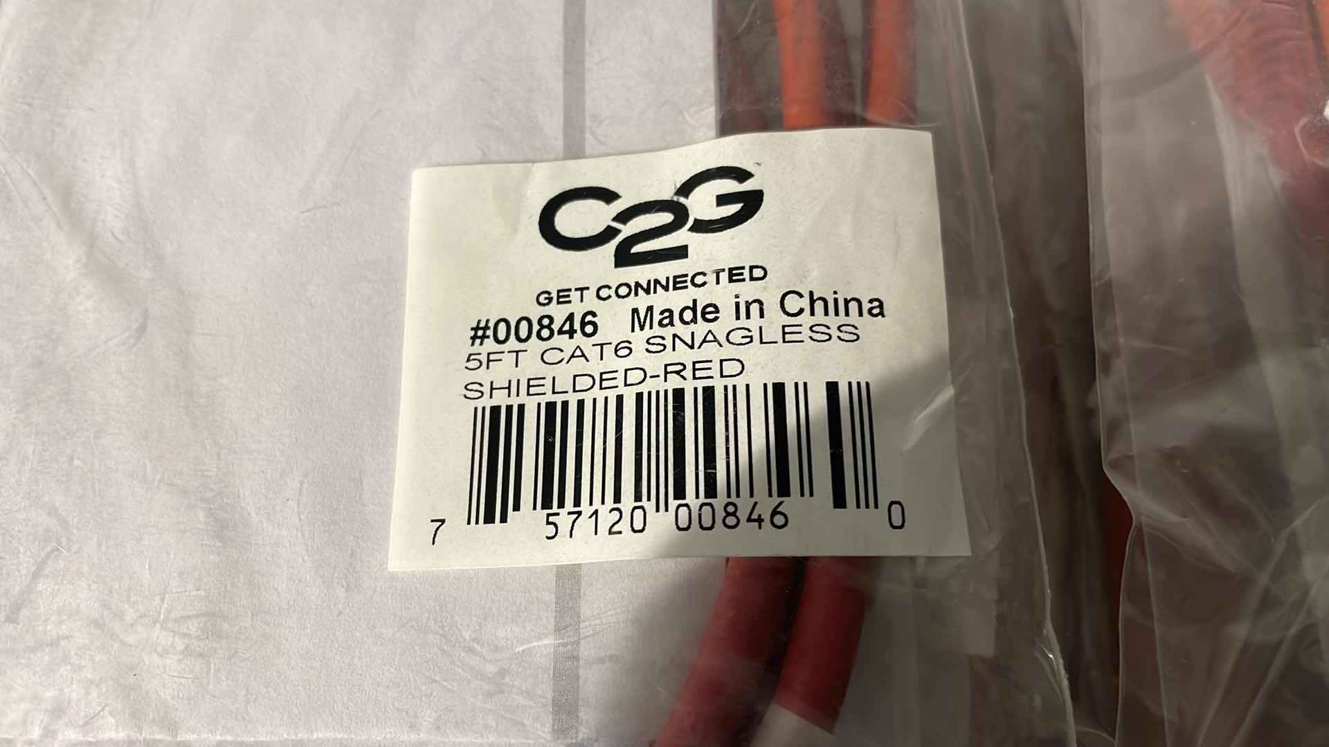Photo 1 of C2G CABLE ASSEMBLY 5’ CAT6 SNAGLESS SHEILDED RED (10)