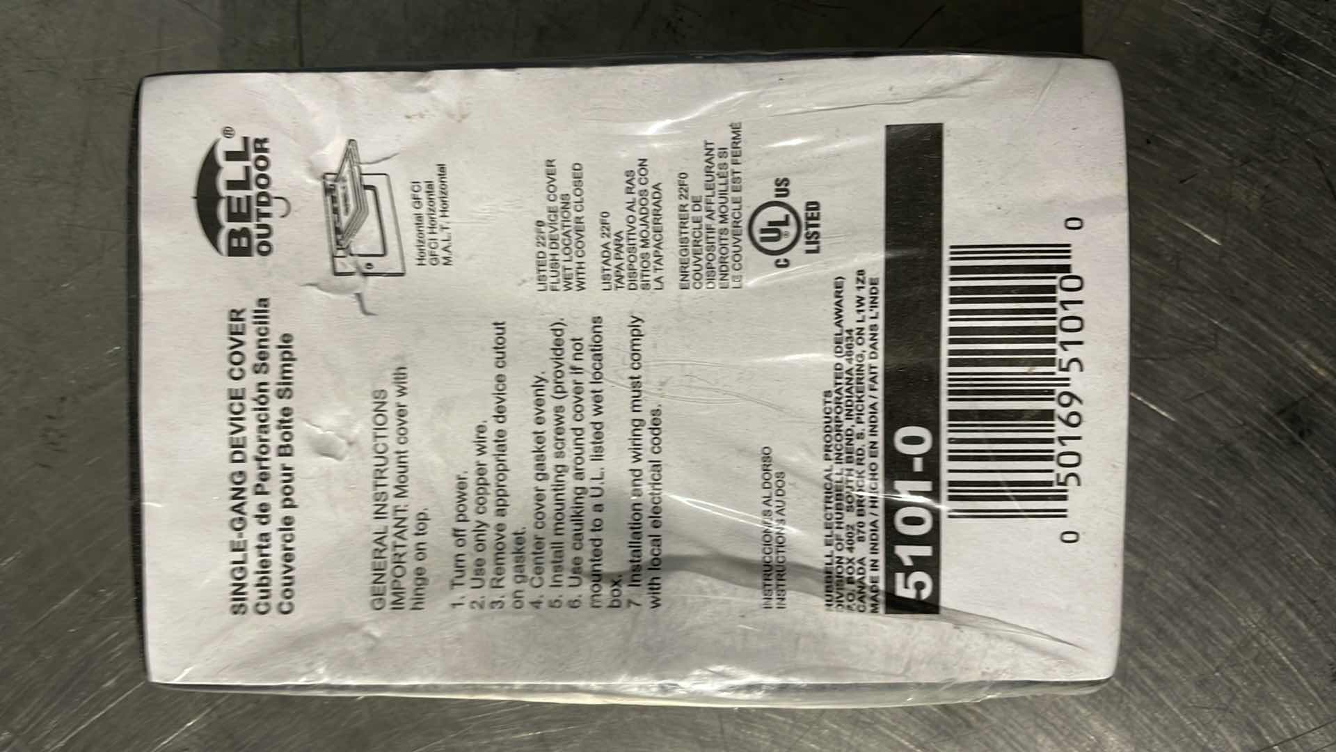 Photo 1 of BELL SINGLE GANG RECTANGULAR ALUMINUM GRAY GFCI OUTDOOR BOX COVER MODEL 5101-0 (4)