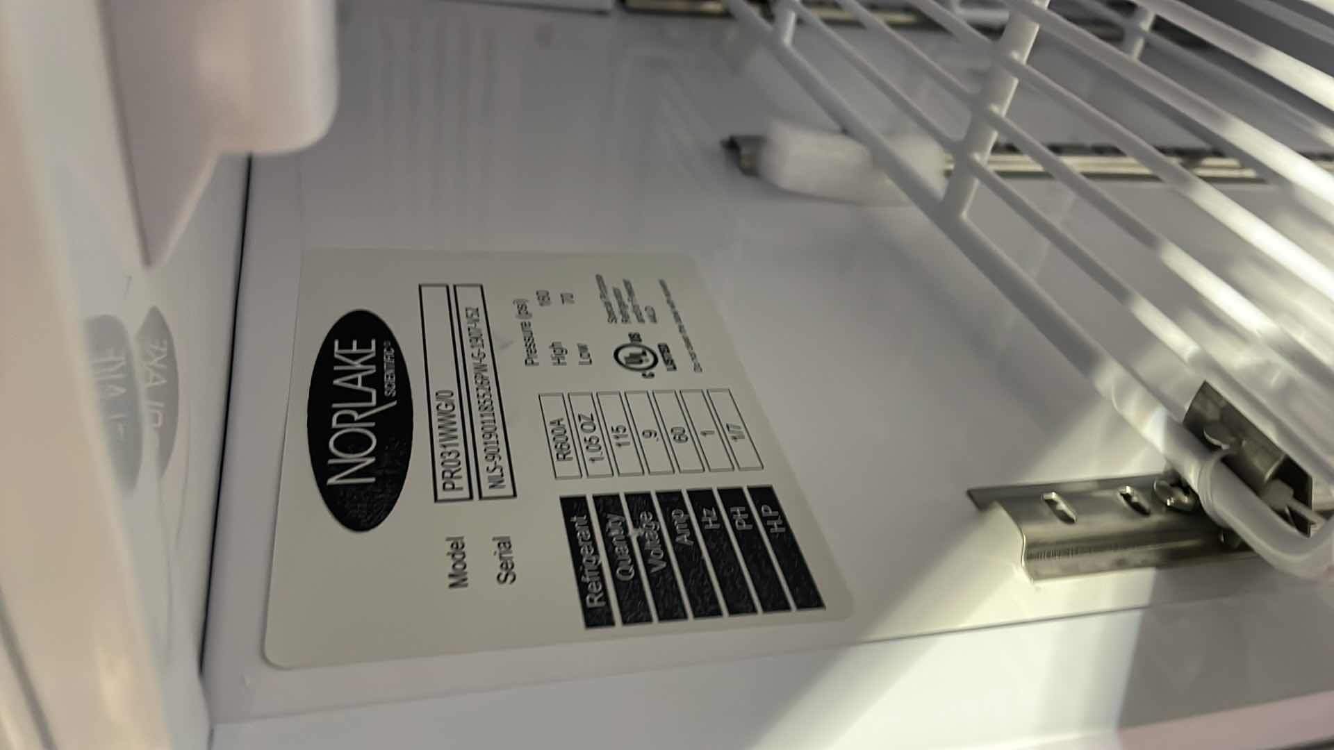 Photo 7 of NORLAKE SCIENTIFIC LABORATORY REFRIGERATOR 18” x 19” x 29”