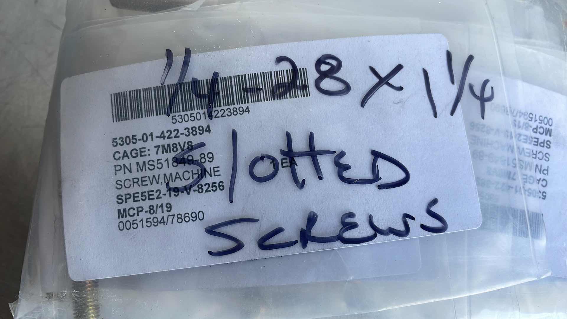 Photo 2 of 1/4”-28 x 1-1/4” SLOTTED SCREWS (89)