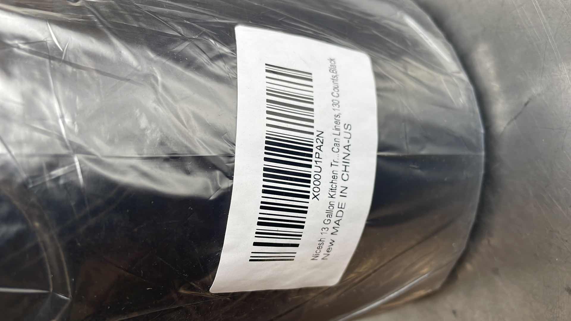 Photo 1 of NICESH 13 GALLON KITCHEN TRASH CAN LINERS, 130 COUNTS, BLACK