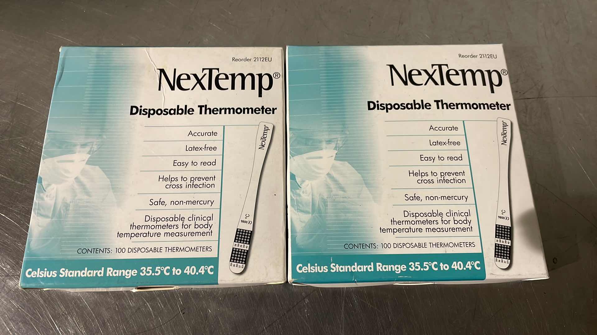 Photo 1 of NEXTEMP® SINGLE-USE THERMOMETERS: INDIVIDUALLY WRAPPED 100-PACK (2)
