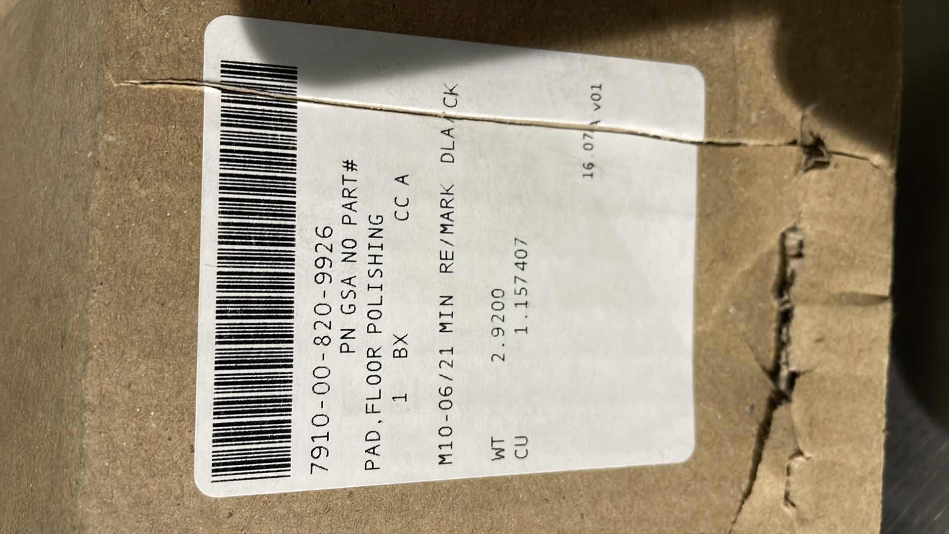 Photo 1 of SKILCRAFT 17” THICK TAN BUFFING PAD F2017 (5 PER BOX)