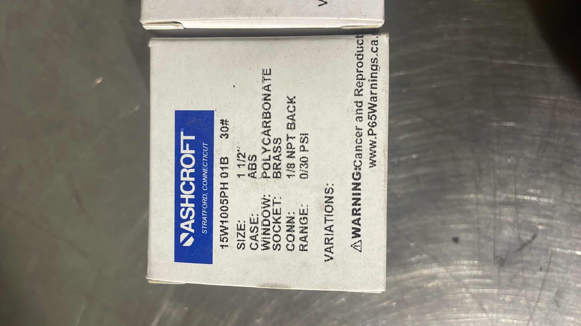 Photo 1 of ASHCROFT PRESSURE GAGE 15W1005PH 01B #30 (7)