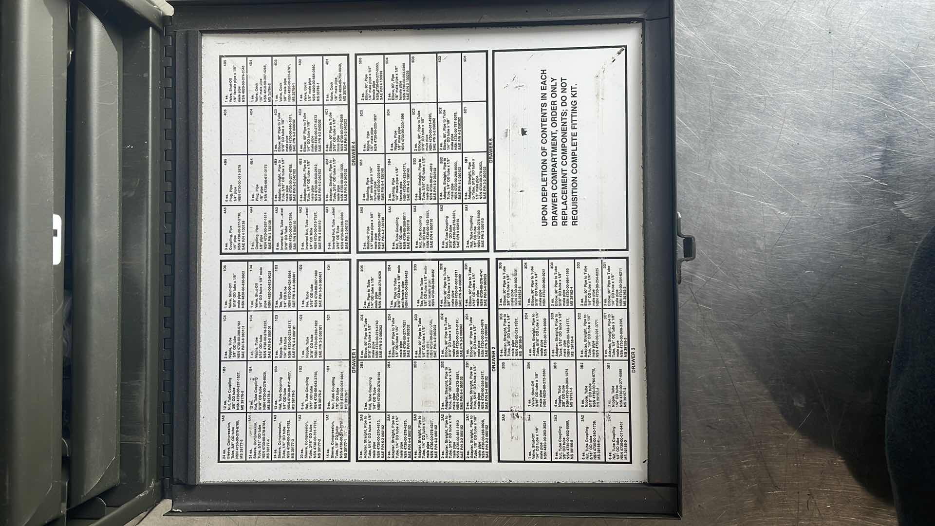 Photo 1 of NIELSEN HOWE 5 SLIDING DRAWER TRAY STORAGE CASE TOOL BOX BRASS FITTING METAL USA