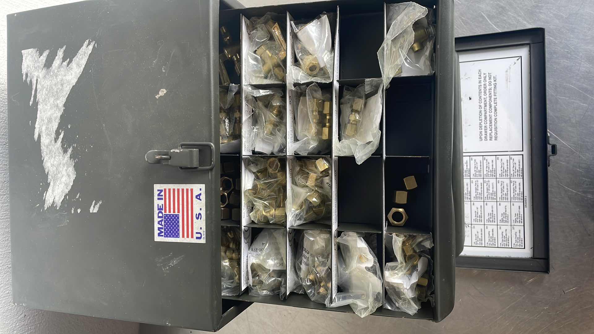 Photo 1 of NIELSEN HOWE 5 SLIDING DRAWER TRAY STORAGE CASE TOOL BOX BRASS FITTING METAL USA