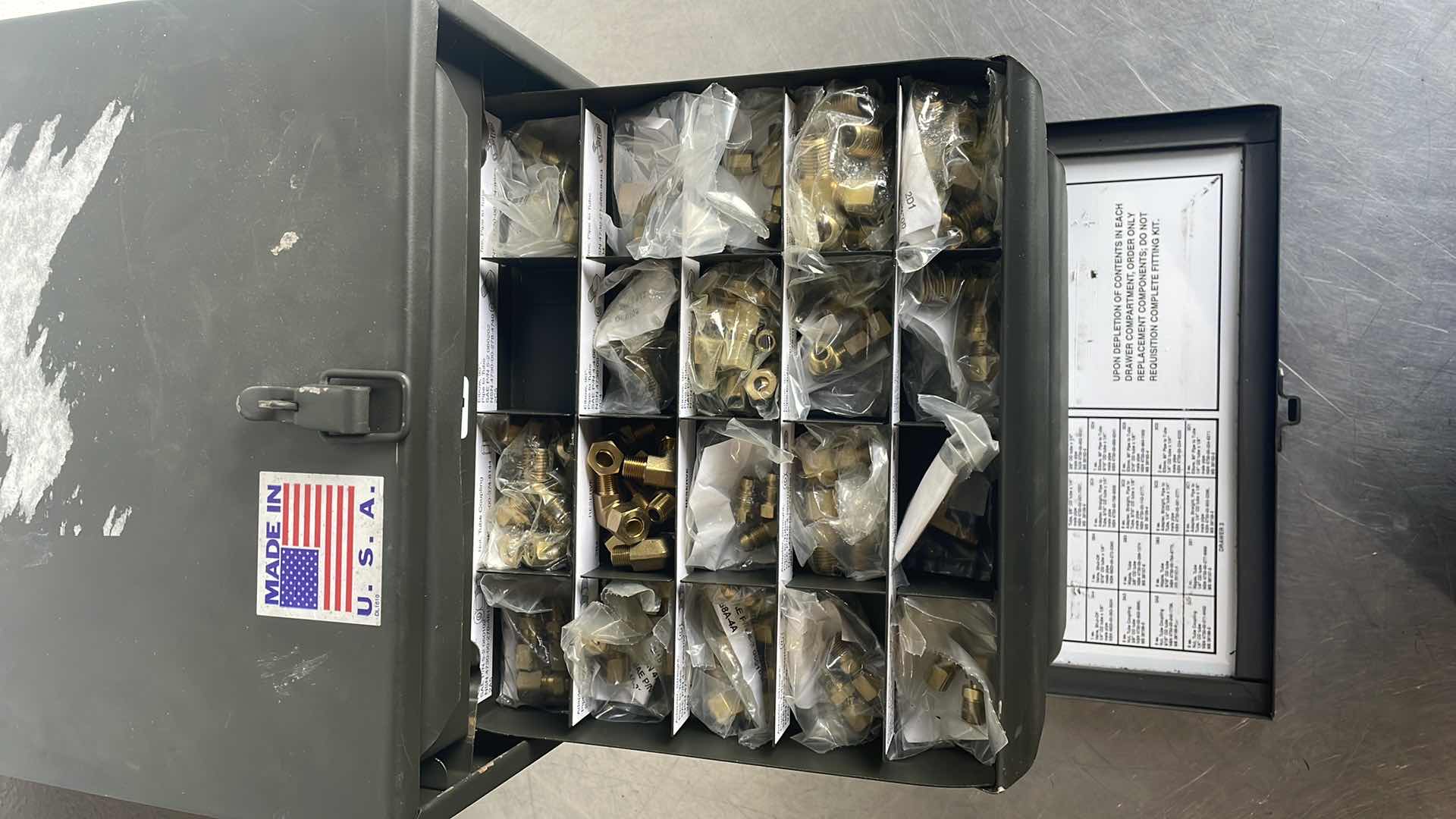 Photo 1 of NIELSEN HOWE 5 SLIDING DRAWER TRAY STORAGE CASE TOOL BOX BRASS FITTING METAL USA