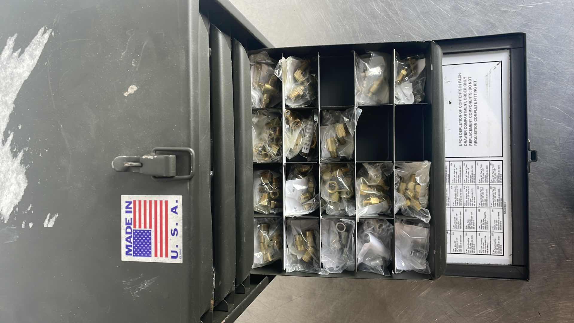 Photo 1 of NIELSEN HOWE 5 SLIDING DRAWER TRAY STORAGE CASE TOOL BOX BRASS FITTING METAL USA