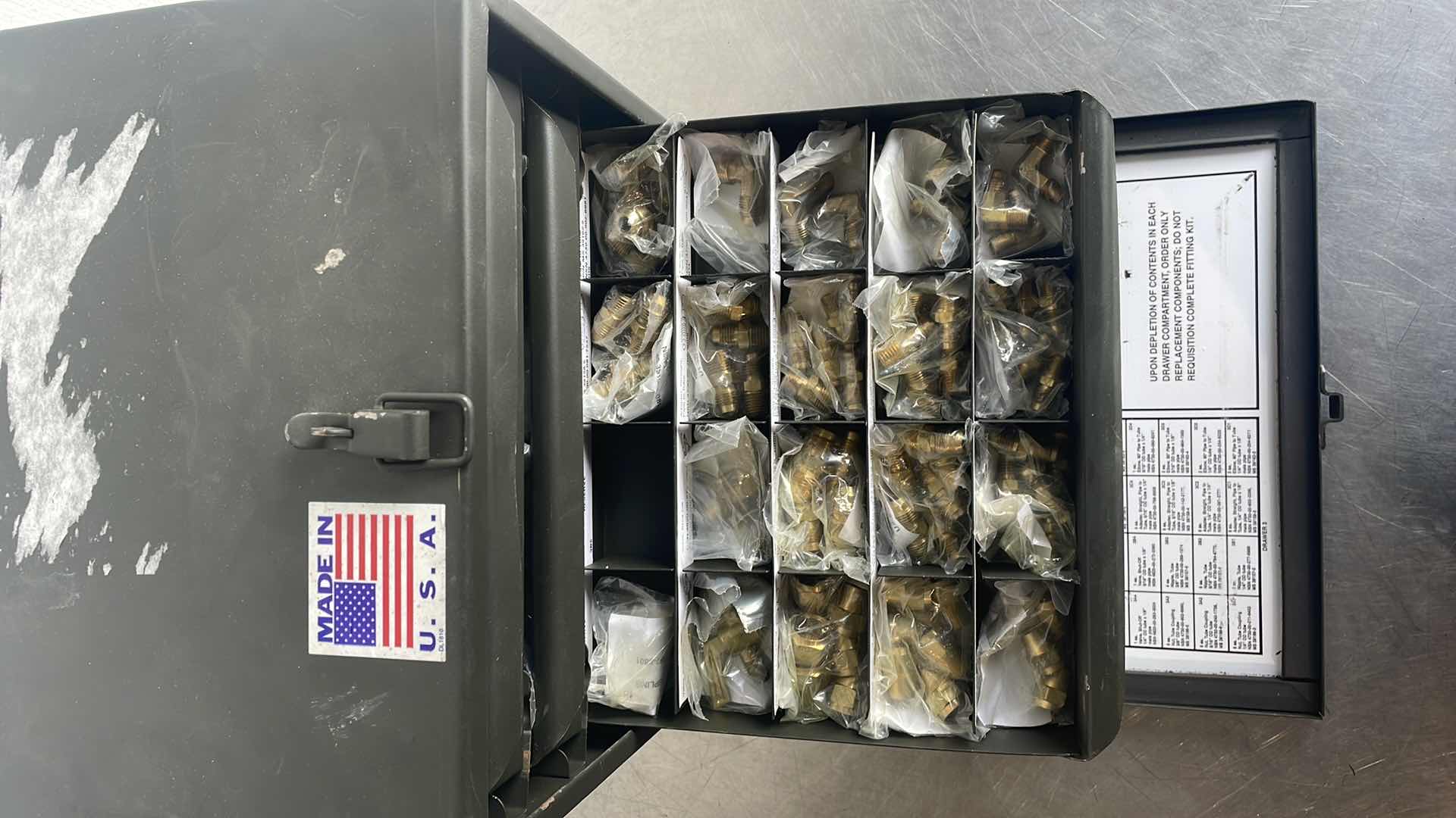 Photo 1 of NIELSEN HOWE 5 SLIDING DRAWER TRAY STORAGE CASE TOOL BOX BRASS FITTING METAL USA