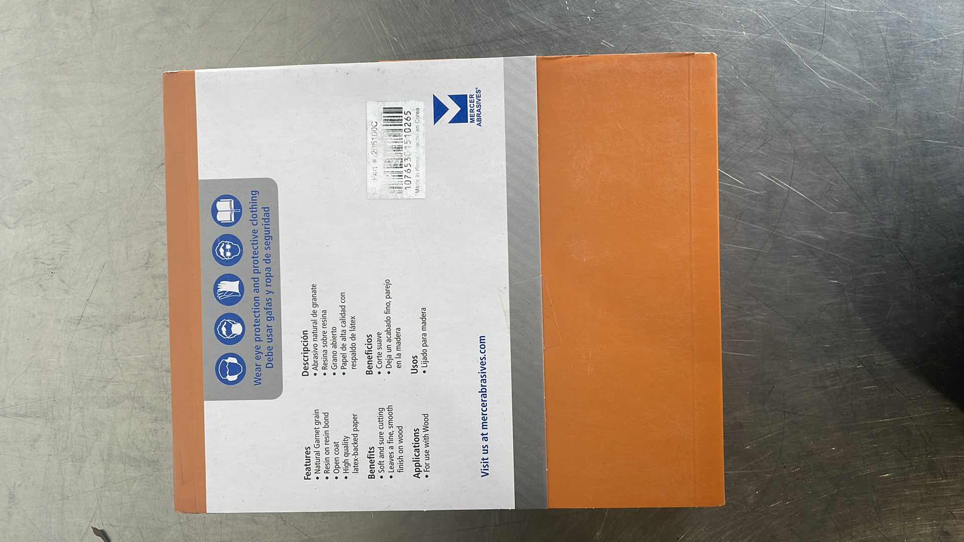 Photo 1 of MERCER INDUSTRIES 205100C - 9 X 11 GARNET PAPER SHEETS, GRIT 100C (100 PACK)