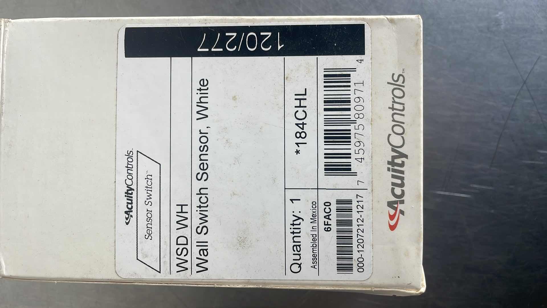 Photo 1 of ACUITY WHITE WALL SENSOR SWITCH 120/277V, CAT# 184CHL