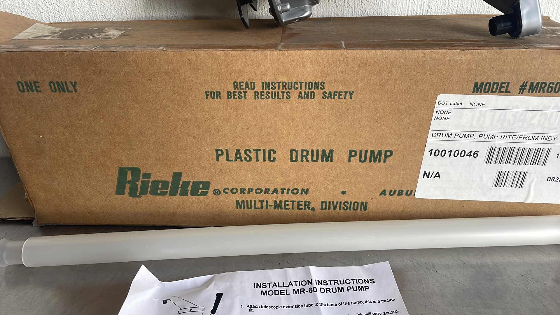 Photo 1 of RIEKE MR-60-CPD DRUM DISPENSER PUMP FOR 15, 30, 55 GAL 10 OZ. STROKE
6GPM MR60