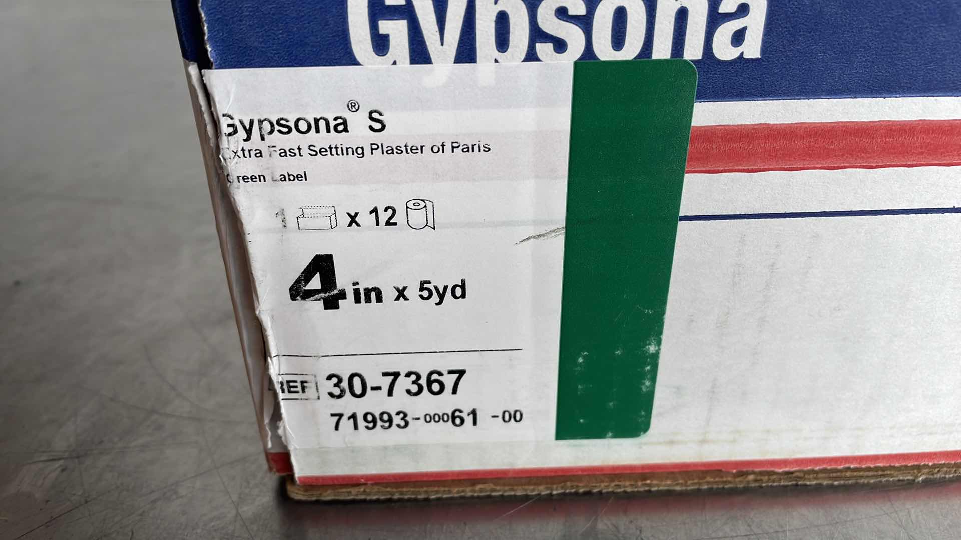 Photo 1 of GYPSONA EXTRA FAST SETTING PLASTER OF PARIS GREEN LABEL 4” X 5 YARD (12)