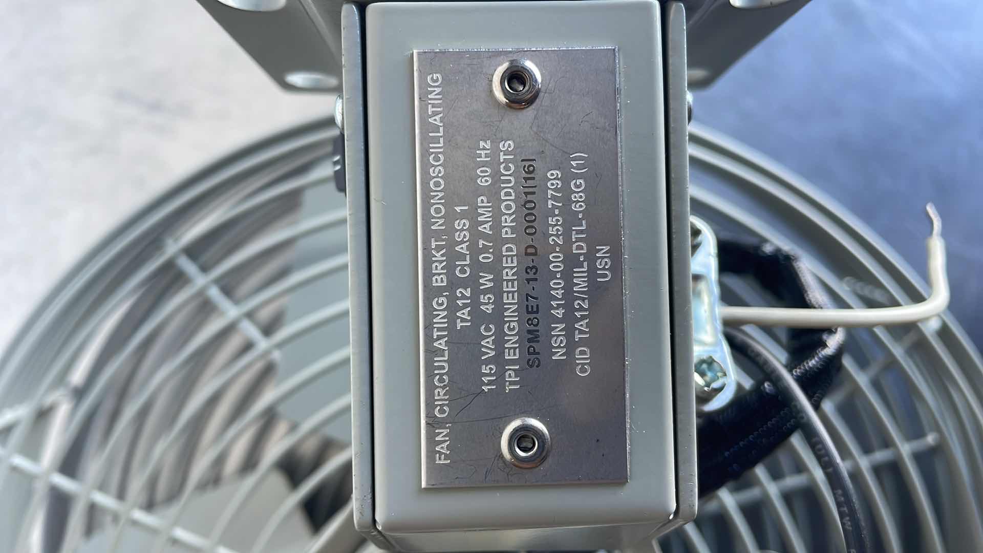 Photo 1 of TPI INDUSTRIAL FAN TA12 CLASS1