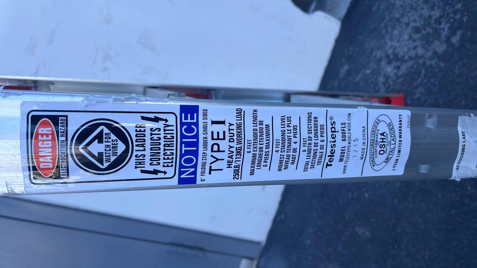 Photo 1 of TELESTEPS 6’ STEPLADDER TYPE 1 HEAVYDUTY MODEL600FLS