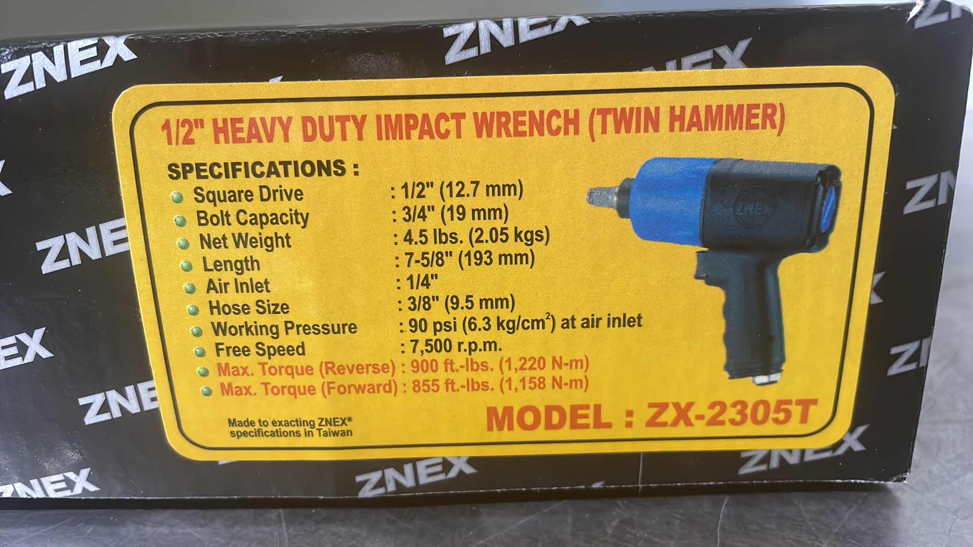 Photo 1 of 1/2” HEAVY DUTY IMPACT WRENCH TWIN HAMMER MODEL ZX-2305T