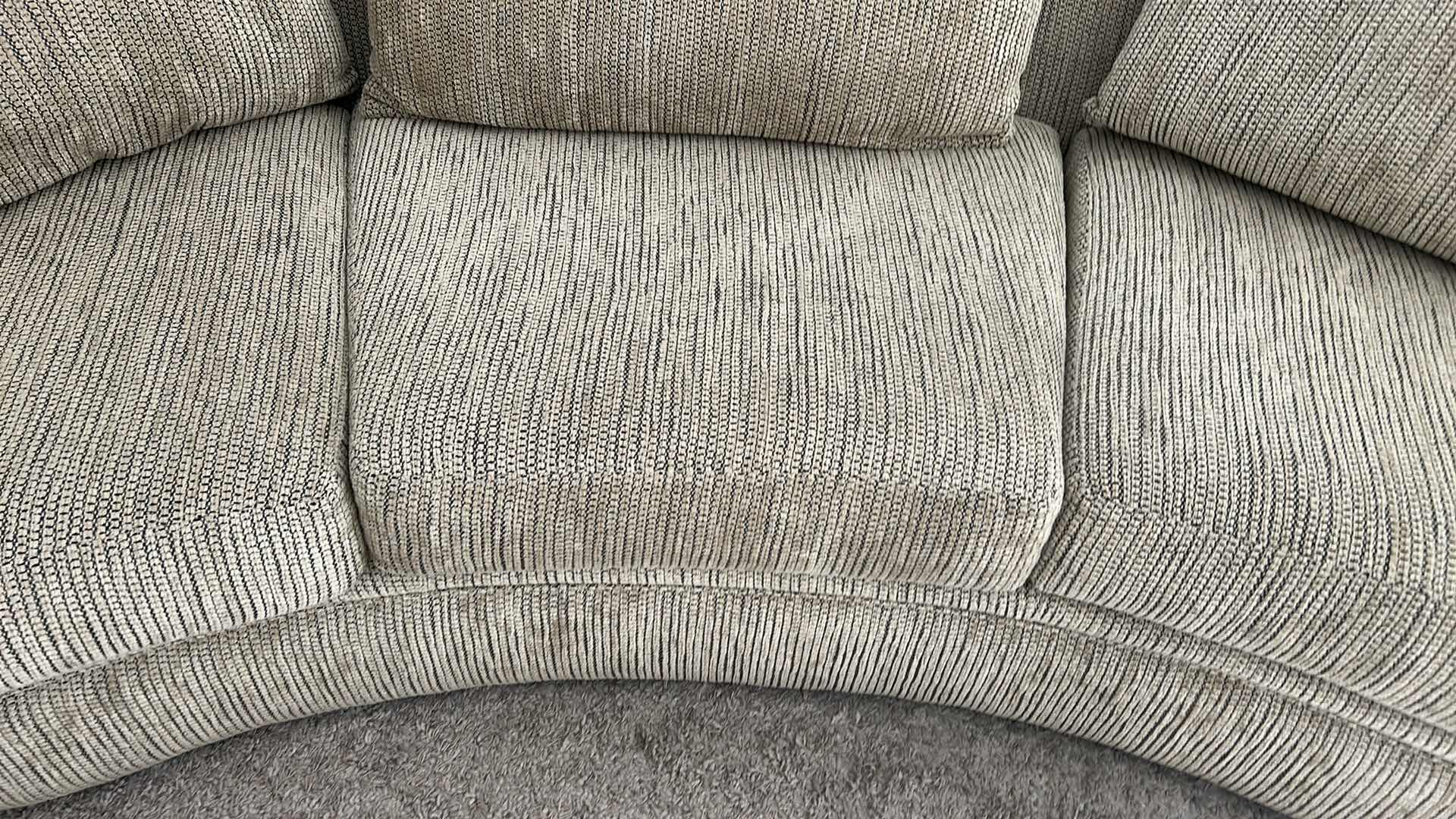 Photo 1 of 10’ CURVED BEIGE UPHOLSTERED SOFA