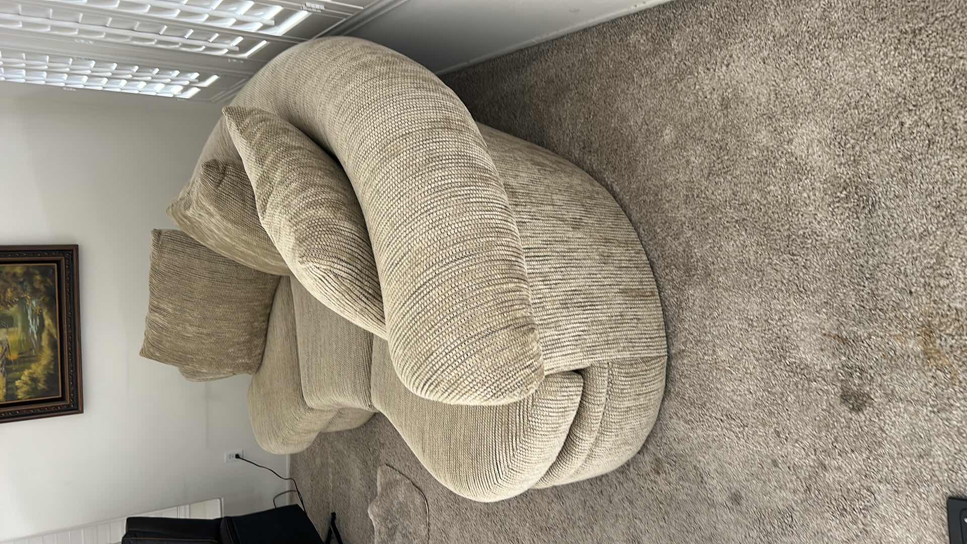 Photo 1 of 10’ CURVED BEIGE UPHOLSTERED SOFA