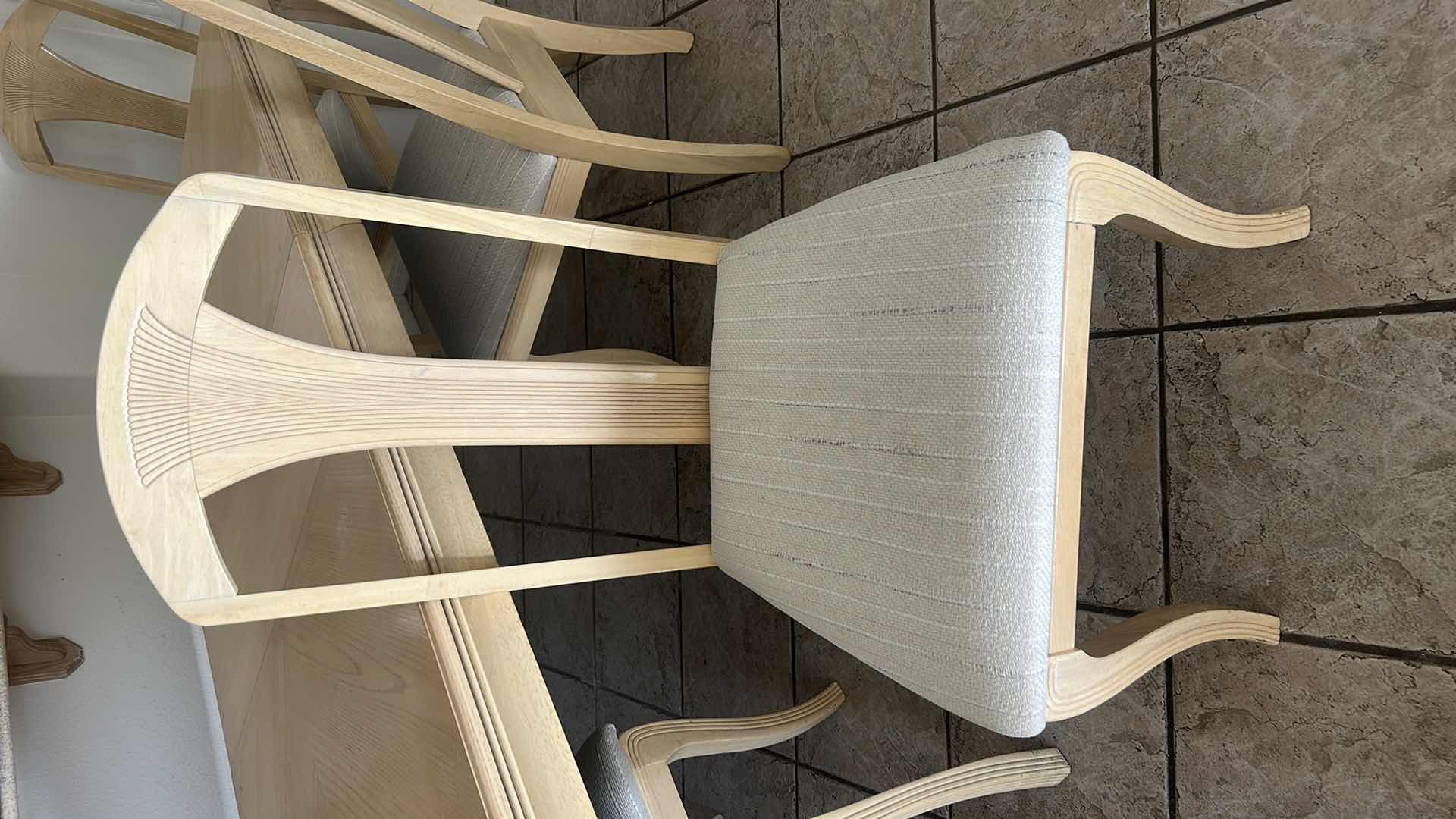 Photo 1 of LIGHT WOOD DINING ROOM TABLE WITH CHAIRS 71” x 41” with 12” LEAF