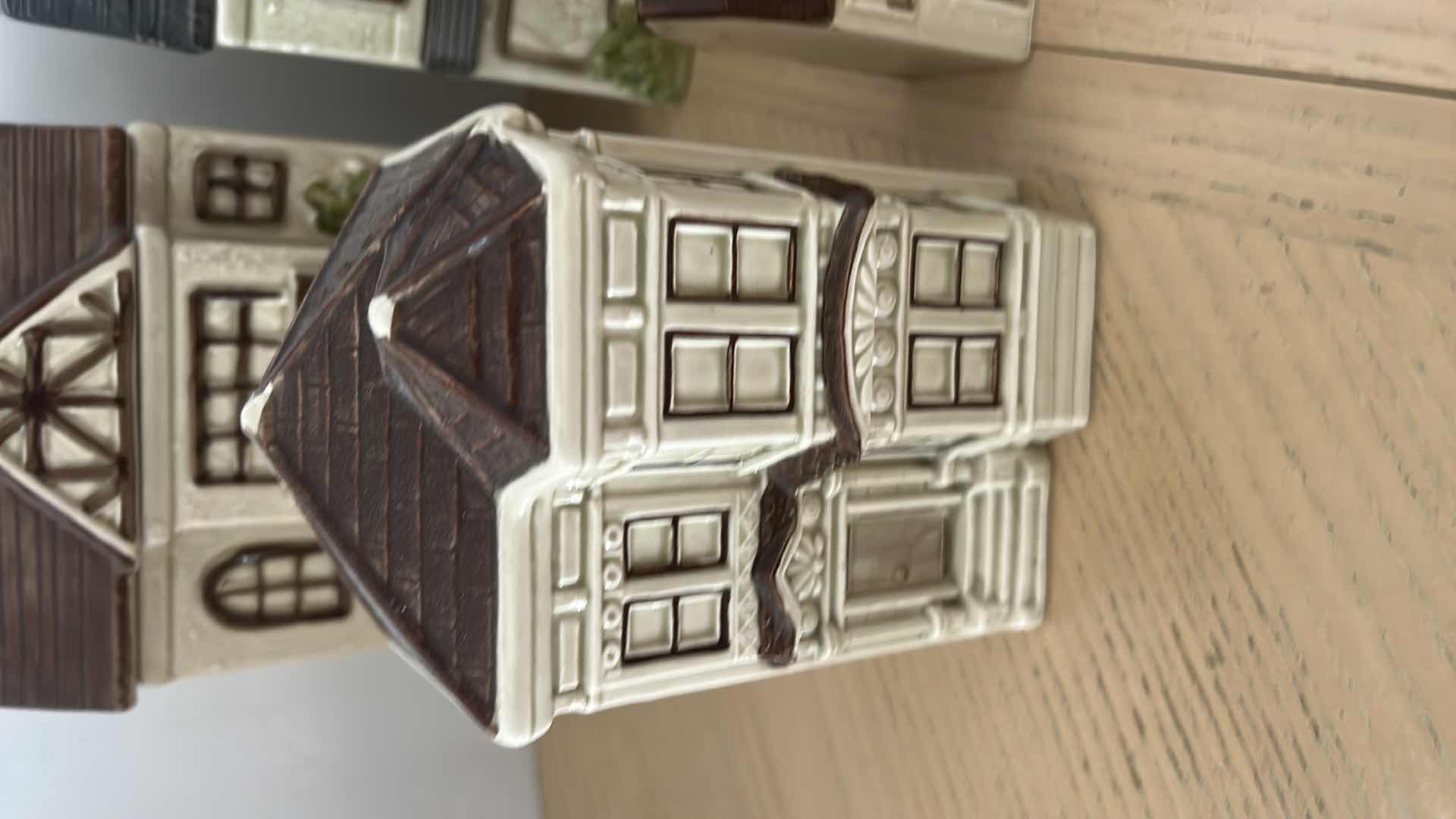 Photo 8 of CERAMIC HOUSE CANISTER COLLECTION WITH SALT AND PEPPER AND BANK