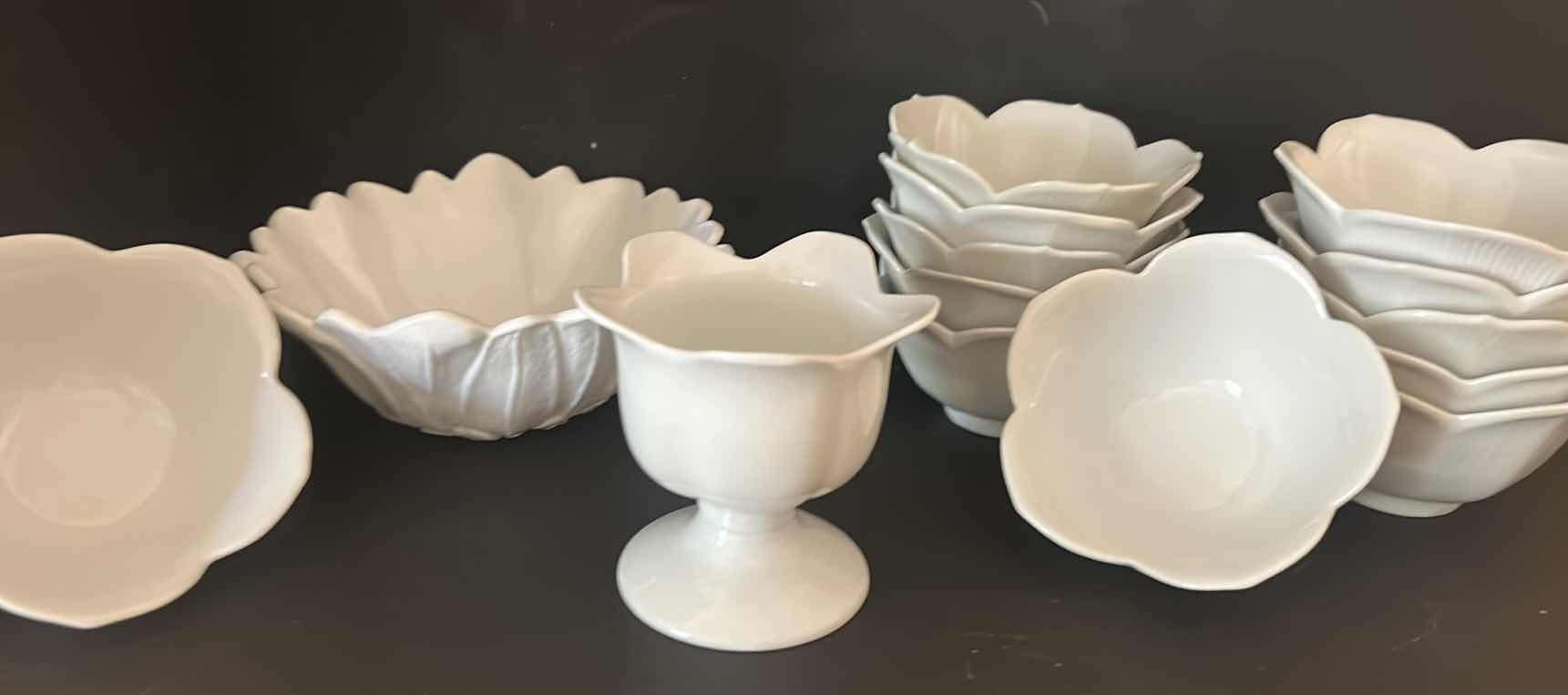 Photo 1 of 14 WHITE SCALLOPED BOWLS