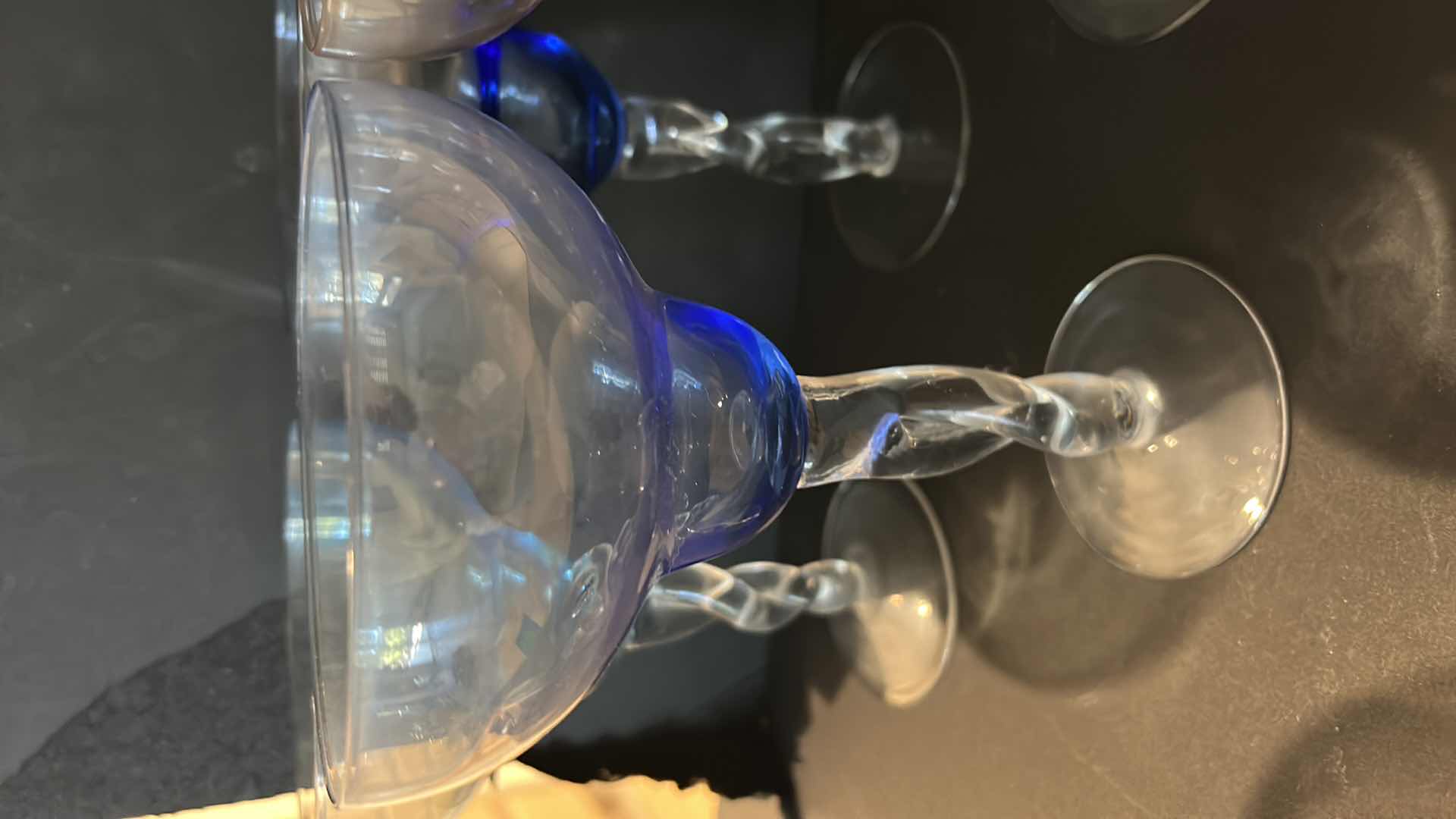 Photo 1 of SET OF 12 COLORED GLASS MARGARITA STEMWARE