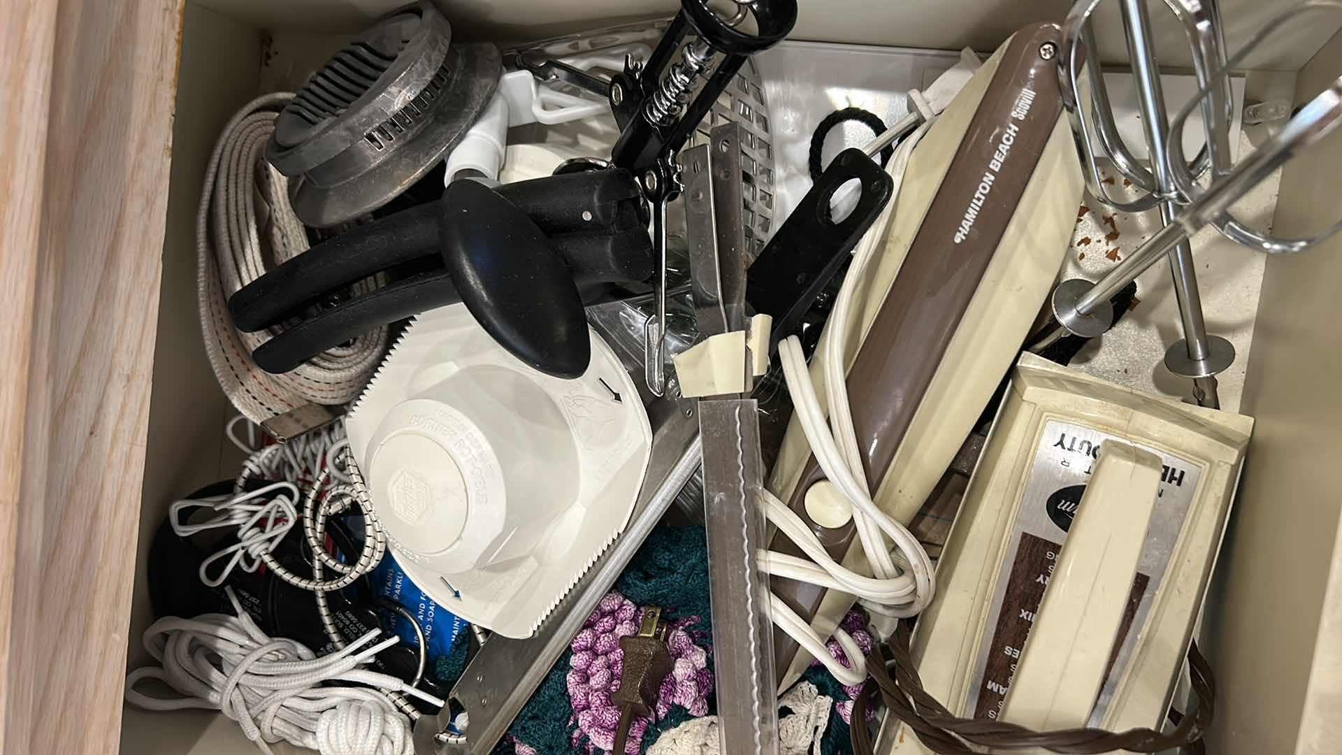 Photo 1 of CONTENTS OF PULL OUT DRAWER IN KITCHEN, MIXER, ELECTRIC KNIFE AND MORE
