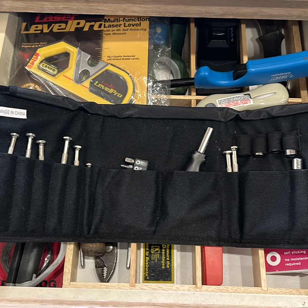 Photo 1 of CONTENTS OF PULL OUT DRAWER IN KITCHEN, MOSTLY TOOLS