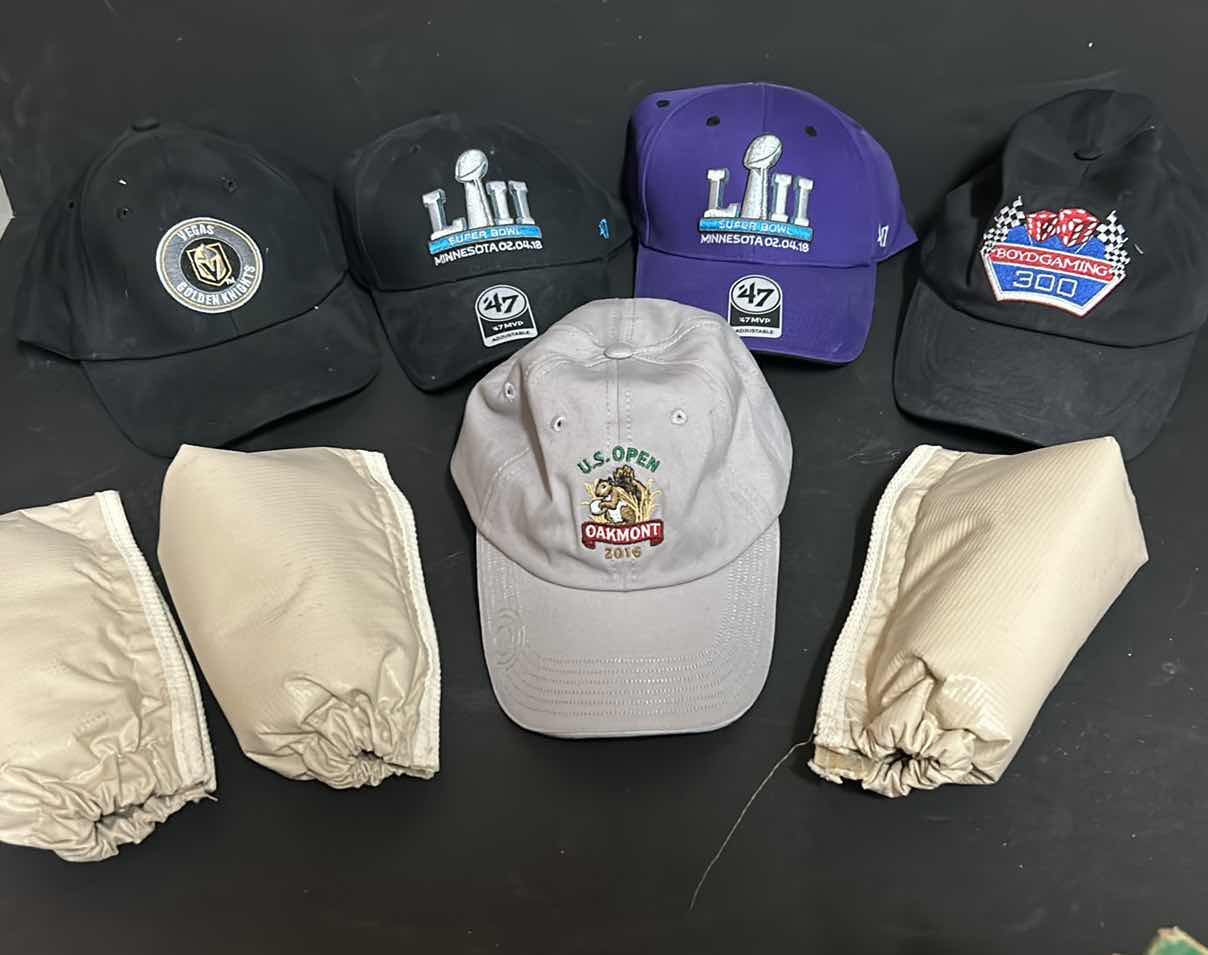 Photo 1 of BASEBALL HATS AND GOLF CLUB SLEEVES