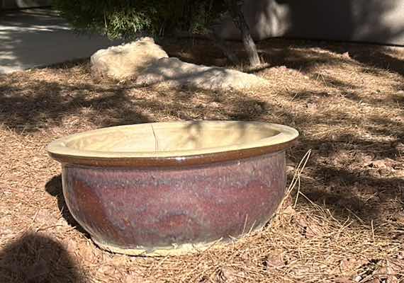 Photo 1 of LARGE HEAVY OUTDOOR POTTERY 19” x 8”