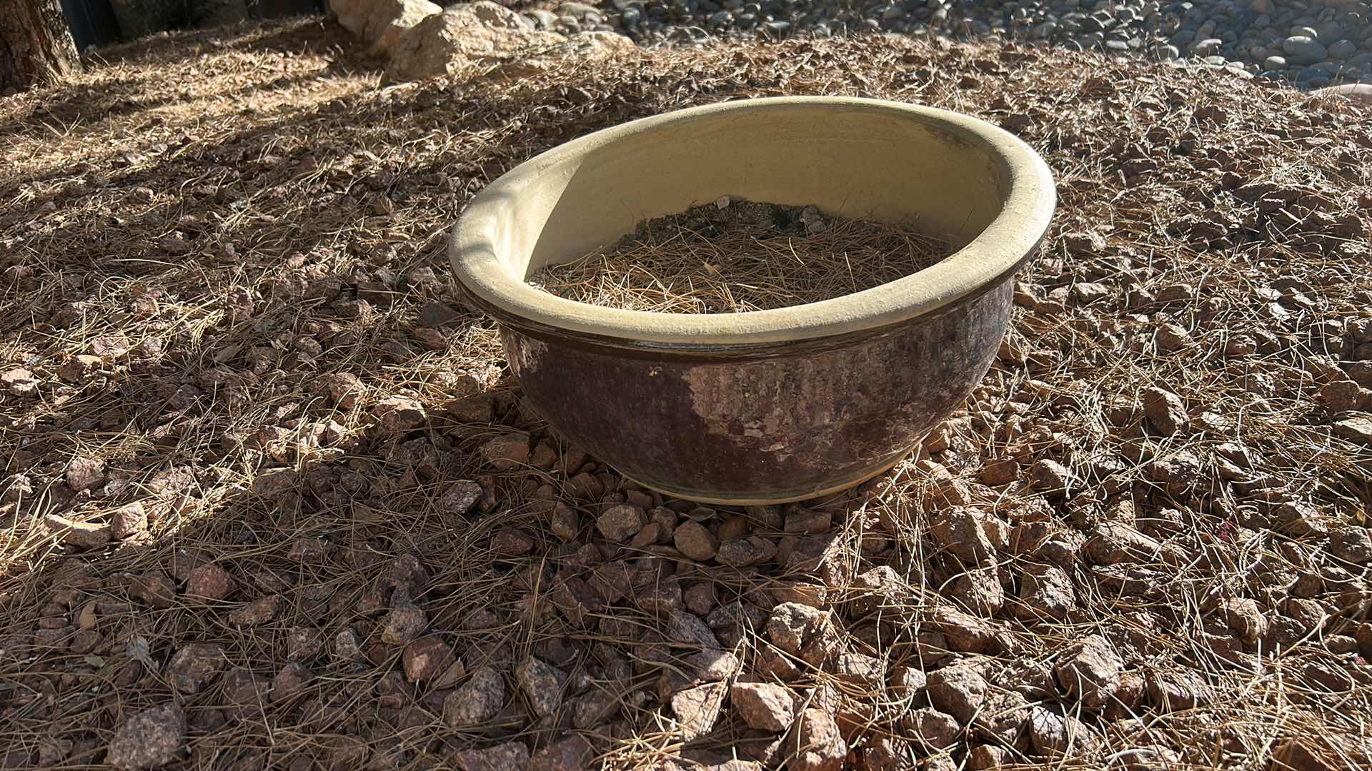 Photo 1 of LARGE HEAVY OUTDOOR POTTERY 19” x 8”