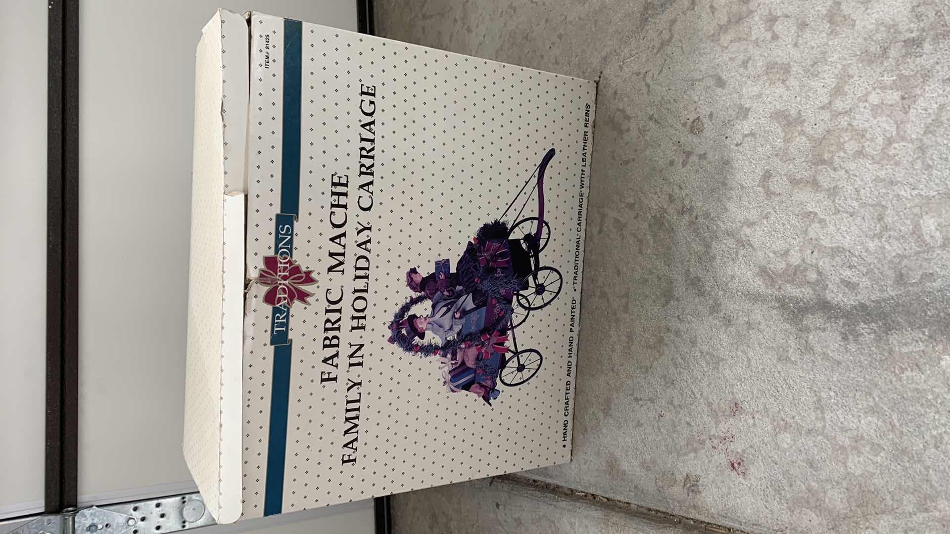 Photo 1 of FABRIC MACHE FAMILY IN HOLIDAY CARRAIGE