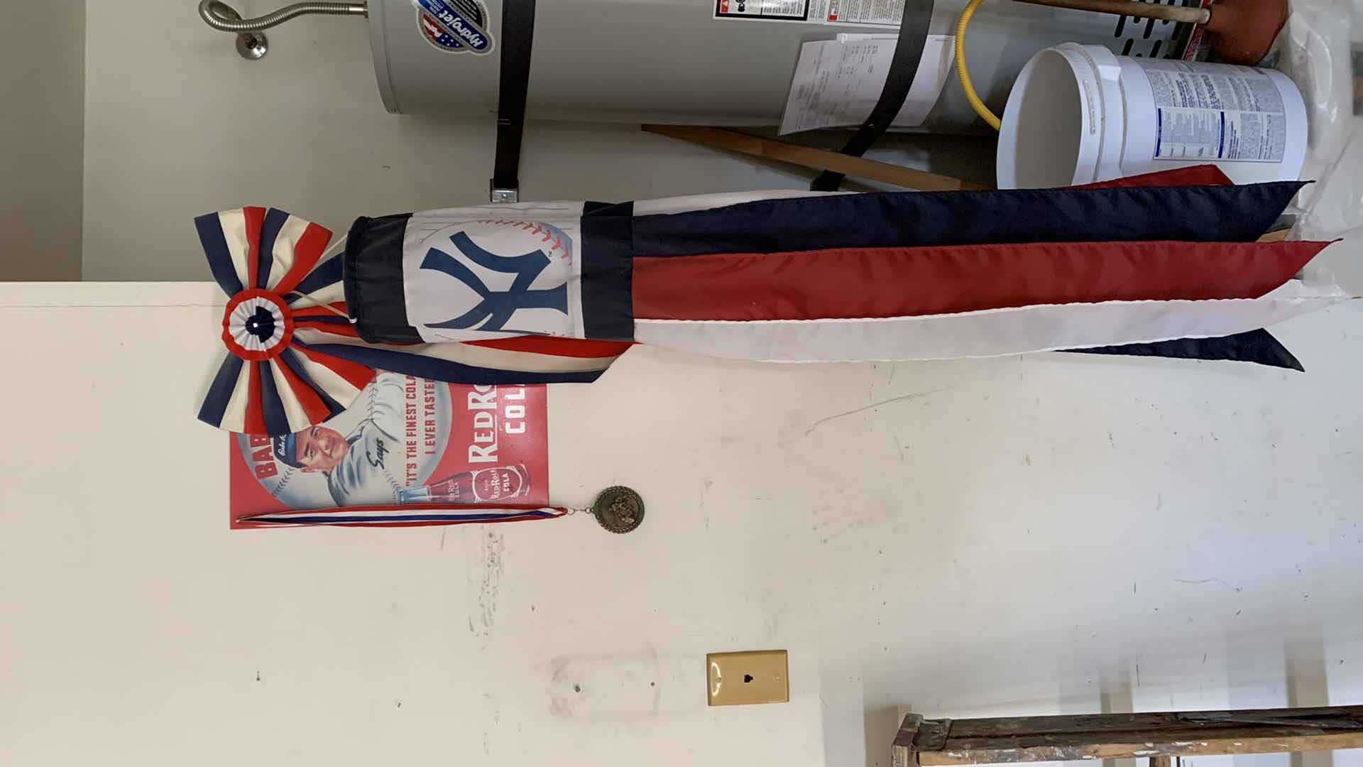 Photo 1 of NEW YORK YANKEES WIND SOCK AND BABE RUTH SODA AD