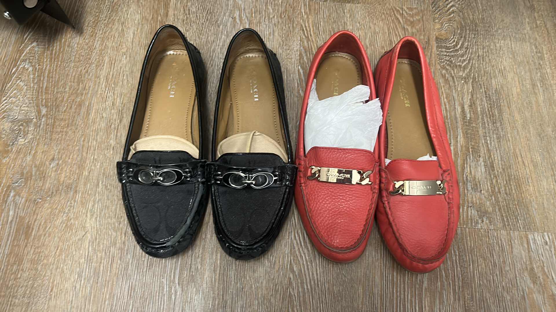 Photo 1 of 2 PAIRS WOMENS COACH SLIP ON SHOES - SIZE 7.5M