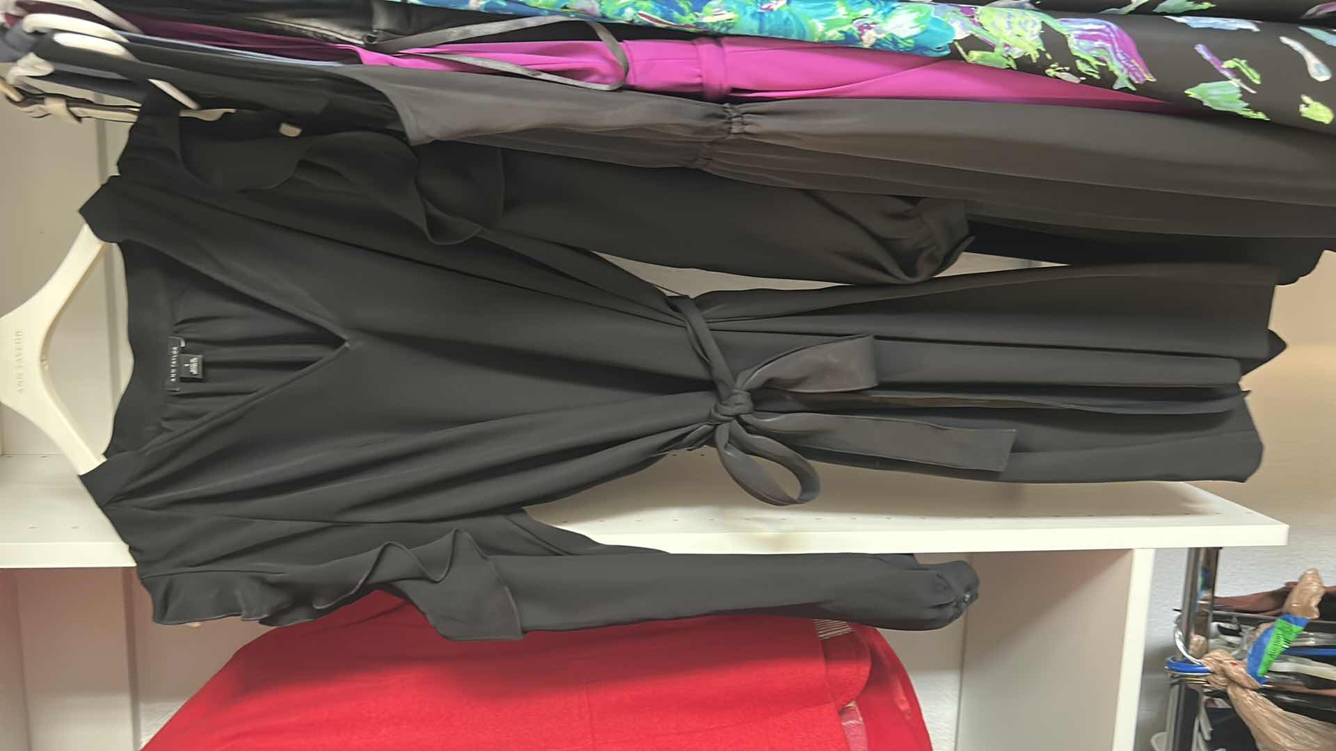 Photo 1 of ANN TAYLOR FLUTTER SLEEVE BLACK DRESS SIZE S