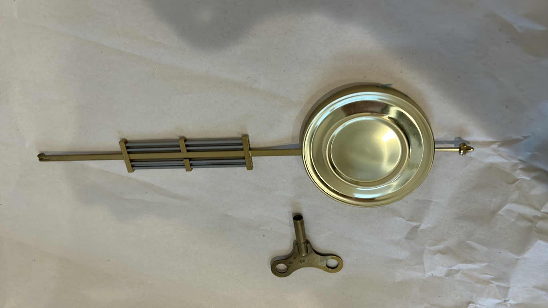 Photo 5 of SLIGH WESTMINSTER CHIME PENDULUM CLOCK (CENTER TOP PIECE WAS FOUND AND POPS RIGHT IN)
15 1/2” x 6” x 30”