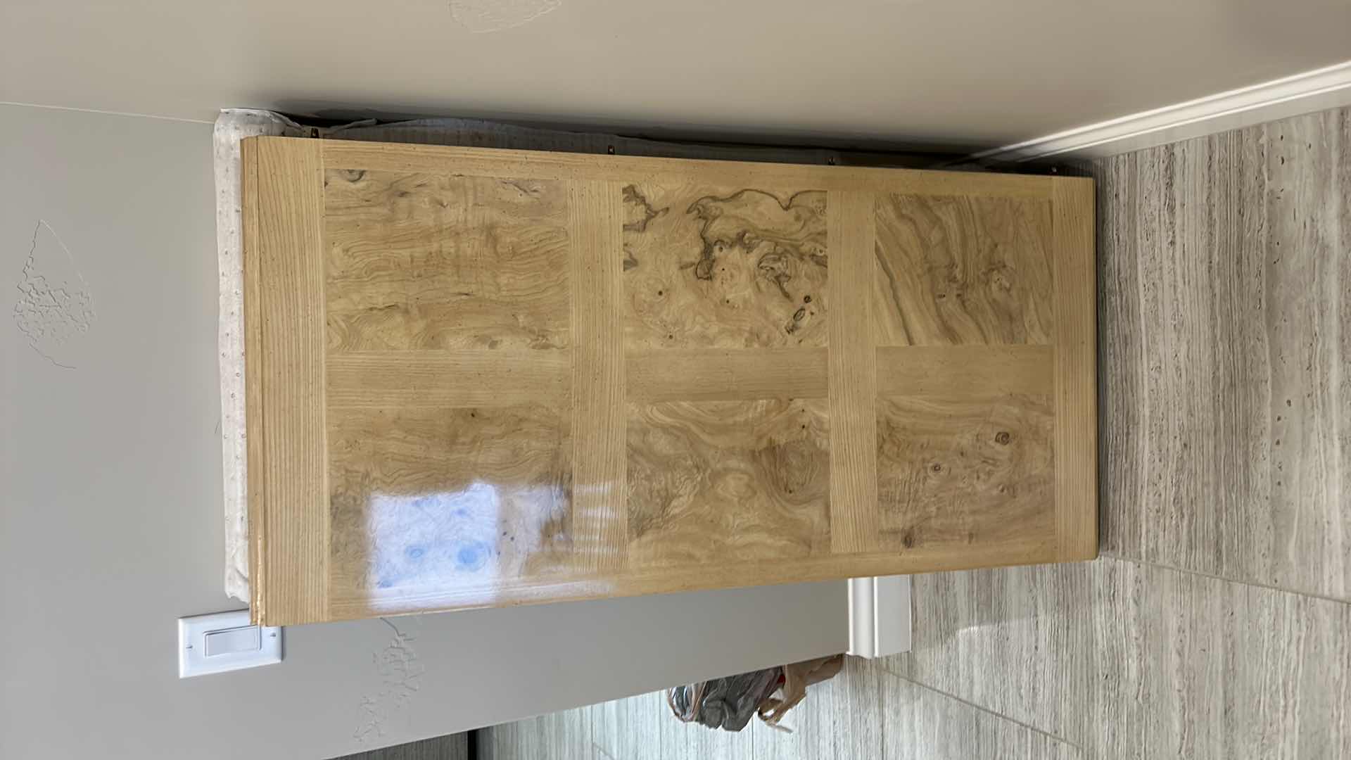 Photo 11 of DREXEL HERITAGE CORINTHIAN BLOND BURLED ASH  DINING ROOM TABLE WITH 3 LEAFS, CUSTOM TOP PADDING AND 10 CHAIRS (AS SHOWN 46” x 96” WITH ONE 22” LEAF) PLUS 2 MORE 22” LEAFS