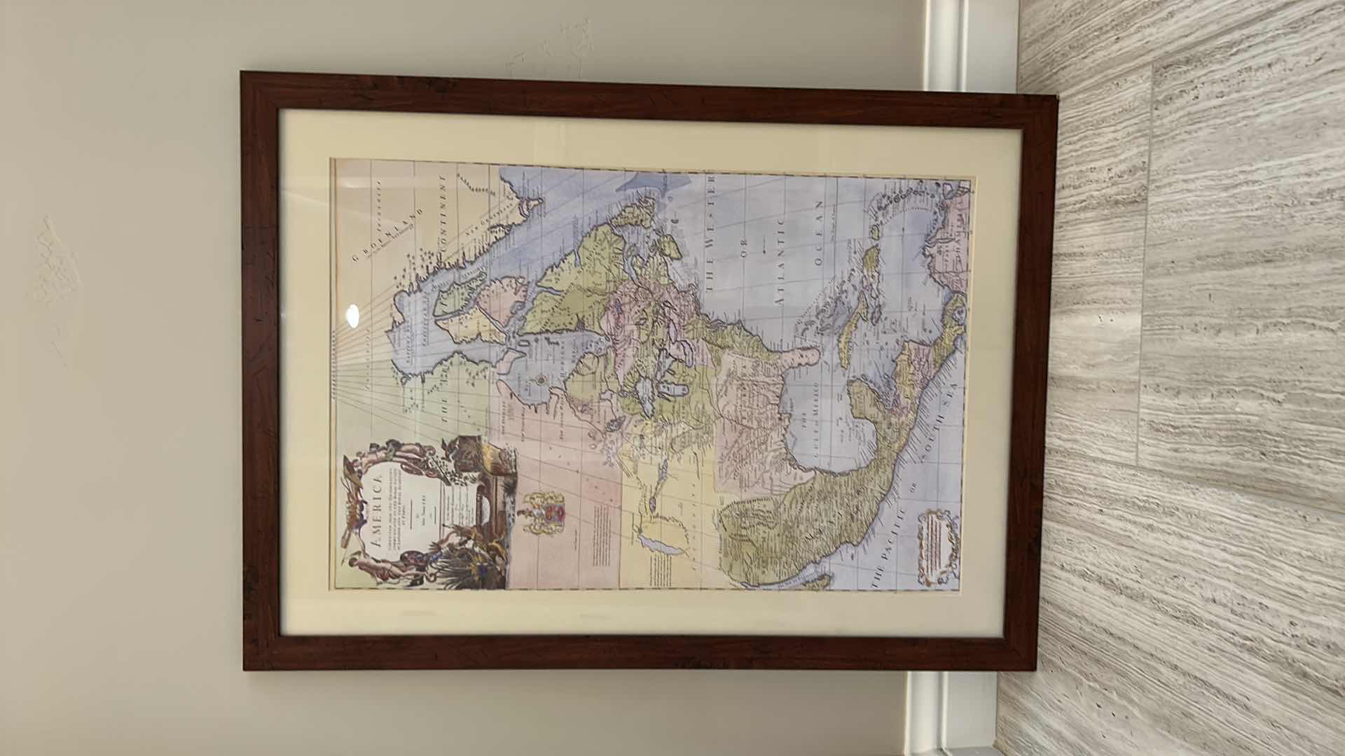 Photo 5 of WALL DECOR - MAP OF NORTH AMERICA FRAMED ARTWORK 30 1/4” x 41 1/4”