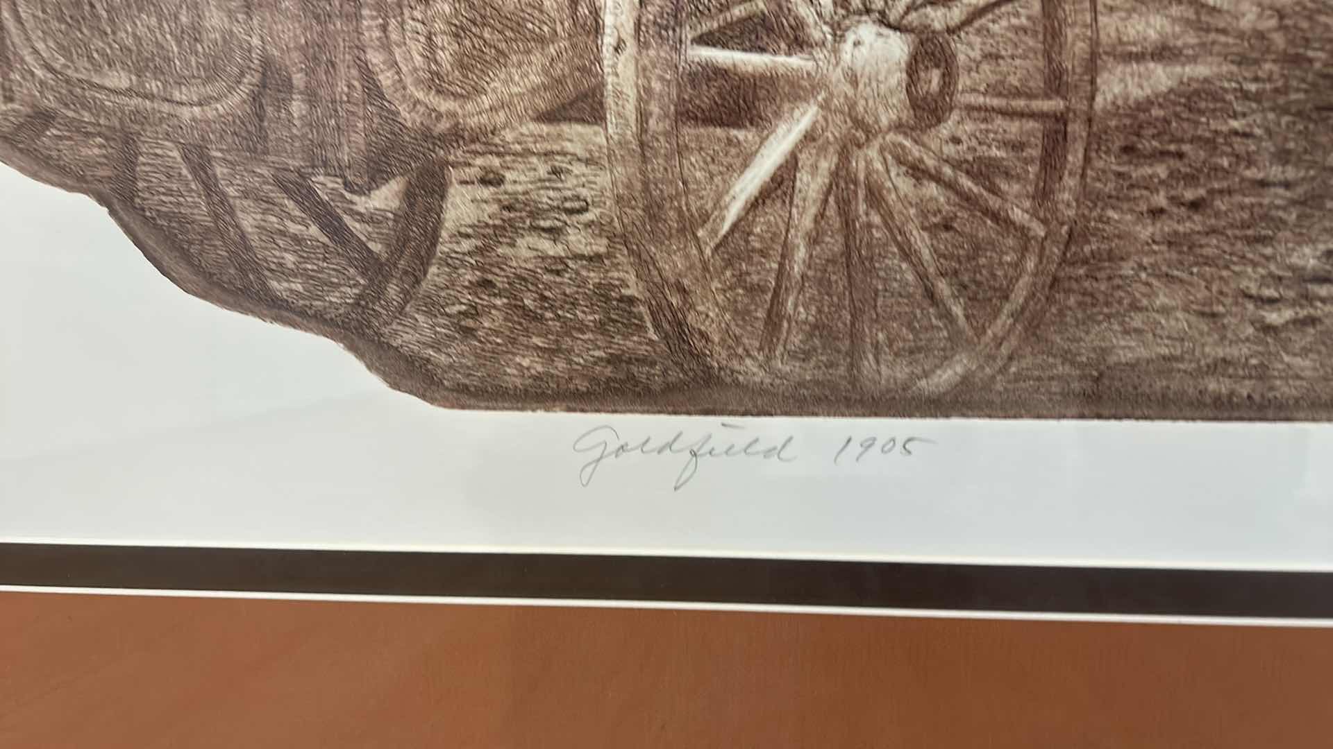 Photo 1 of SIGNED NUMBERED “GOLDFIELD 1905” WESTERN TOWN, ETCHING, PURCELL WITH COA 2/9 FRAMED 45 1/2” x 36”