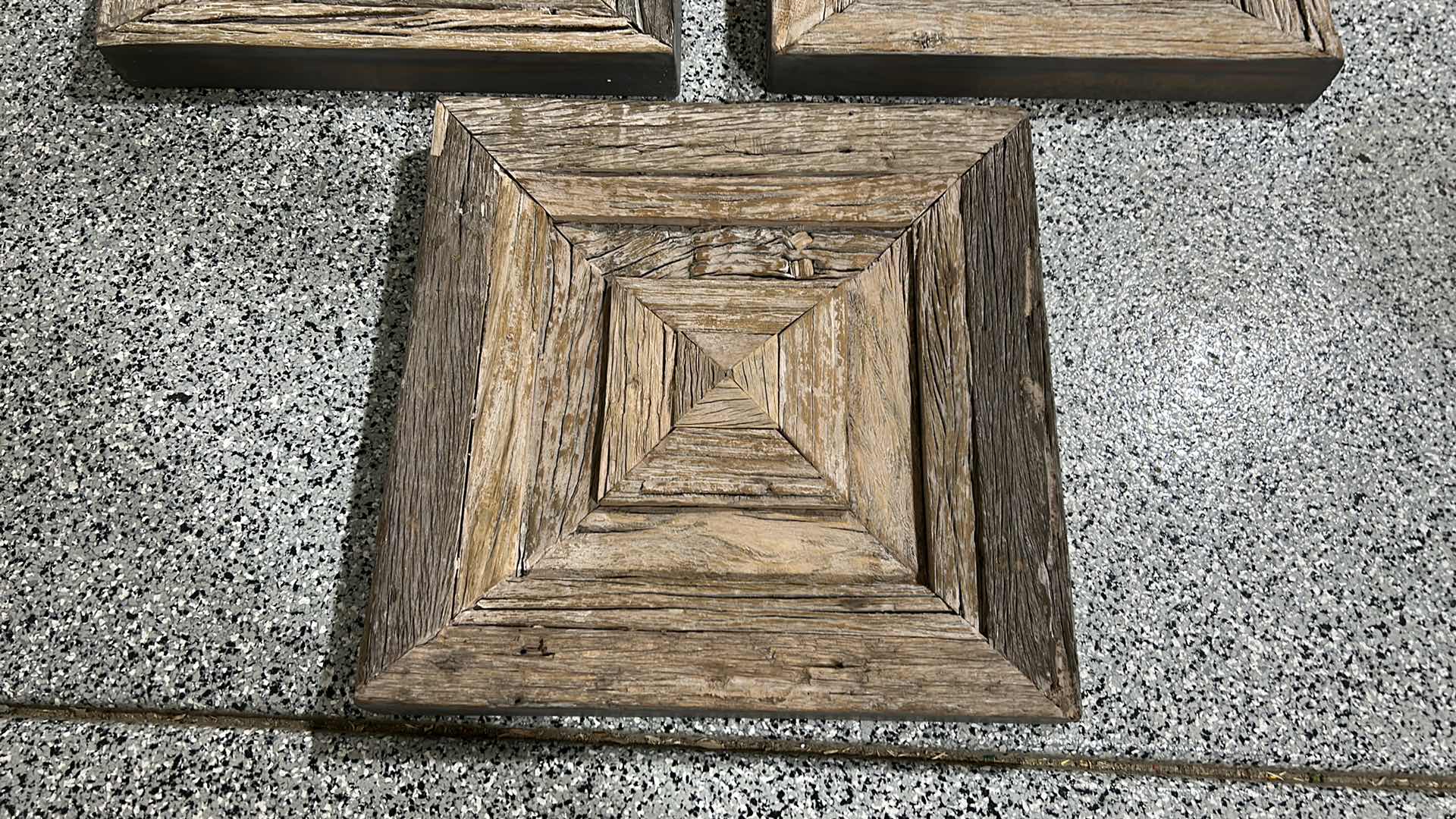 Photo 1 of 5 HEAVY RUSTIC WOOD WALL DECOR (EACH SQUARE IS SOLID WOOD 2’ x 2’ x 3” THICK