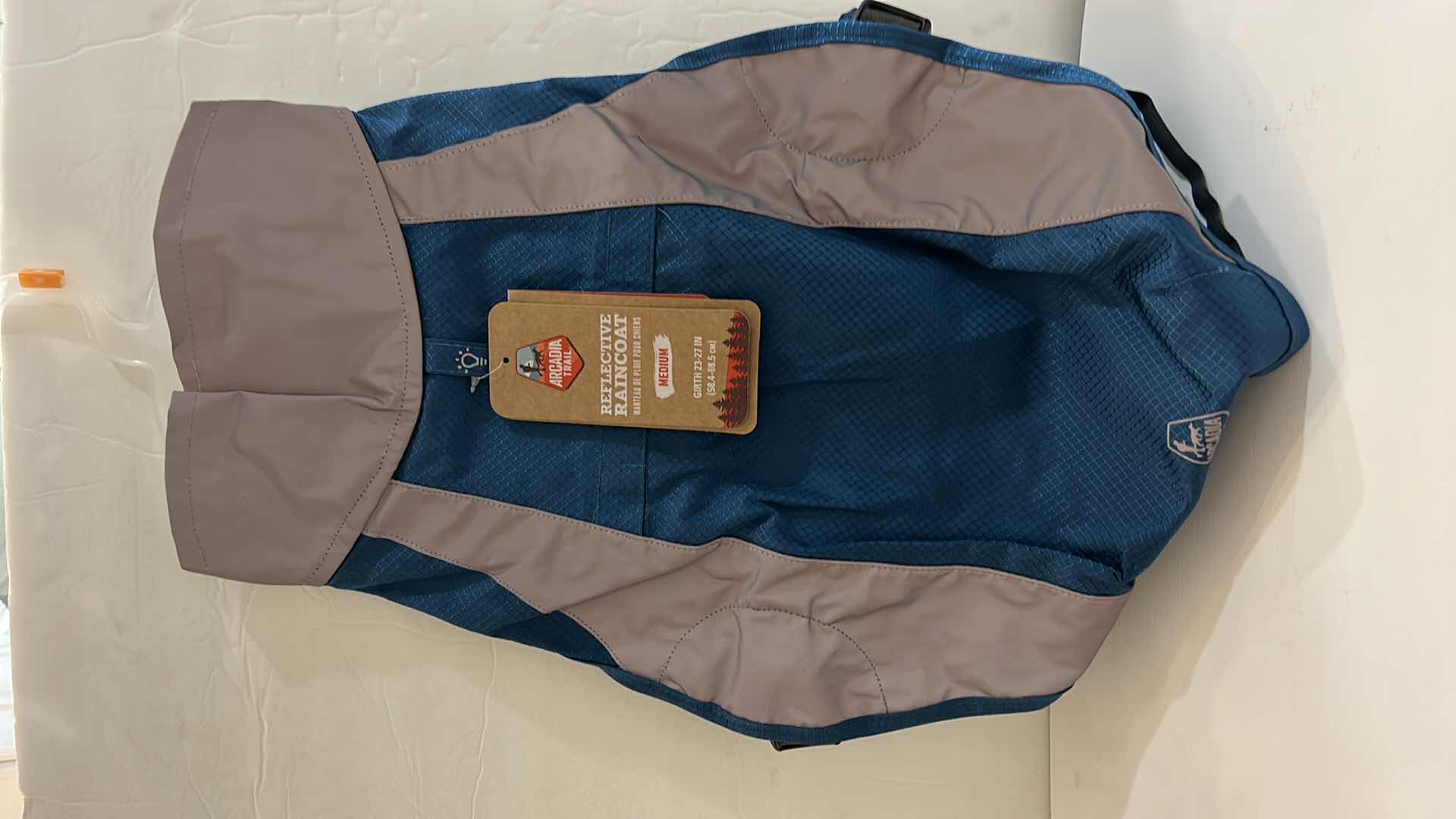 Photo 1 of NEW MEDIUM DOG ASSORTMENT - 2 TEES, 1 REFLECTIVE JACKET, 1 DENIM WITH HOODIE, 1 BANDANA AND 4 COLLARS