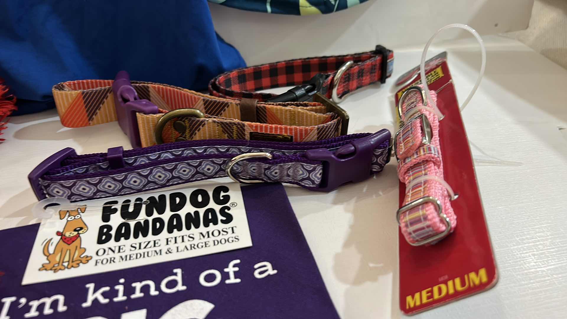 Photo 1 of NEW MEDIUM DOG ASSORTMENT- 3 TEE’s, LEASH, BANDANA AND 4 COLLARS