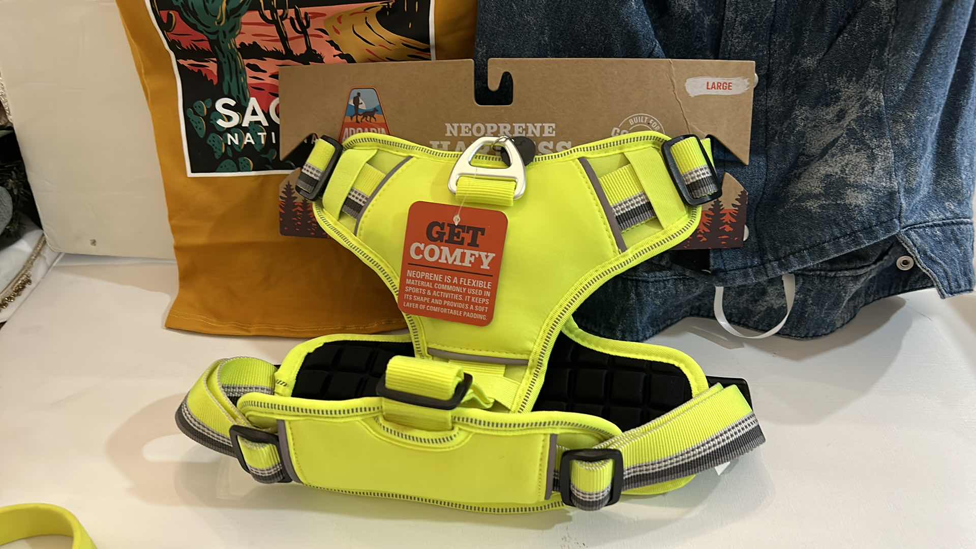 View 3 of NEW LARGE DOG ASSORTMENT, NEOPRENE HARNESS, COLLAR, TEE SHIRT, DENIM SHIRT