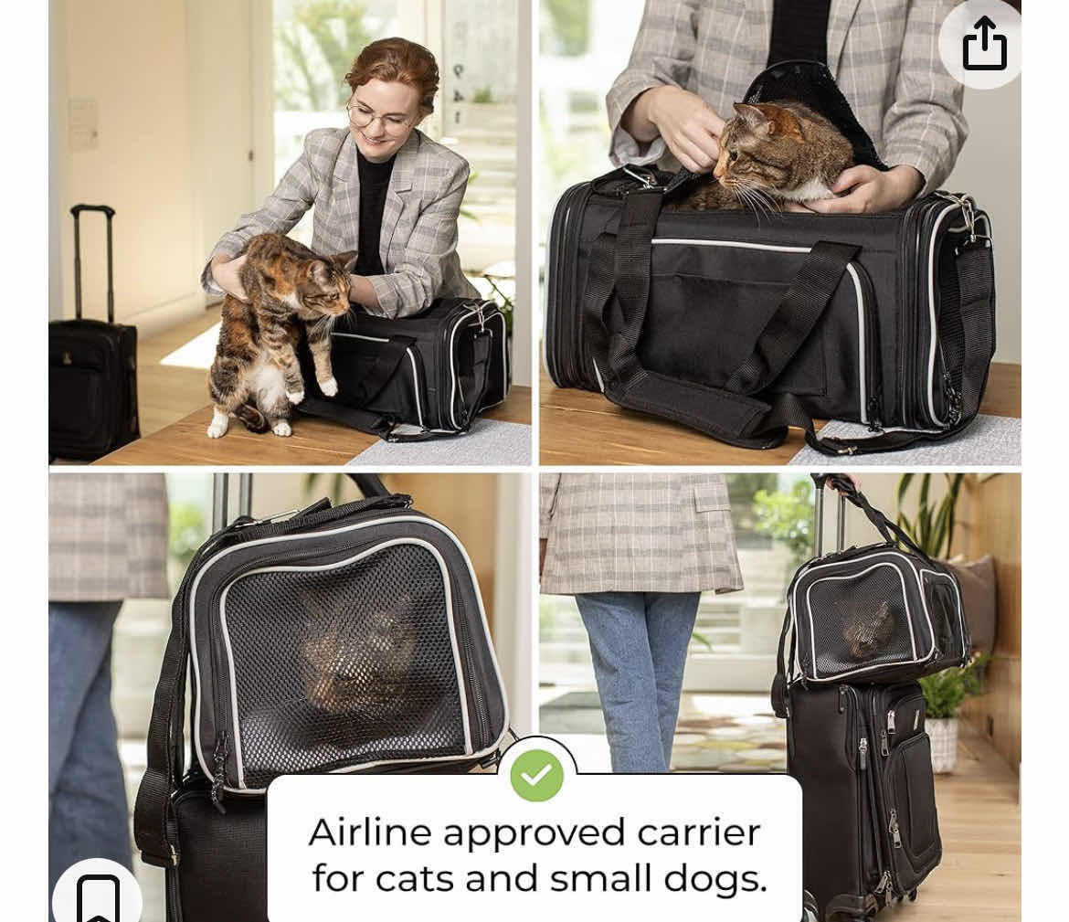 Photo 1 of NEW SMILING PAWS PETS AIRLINE APPROVED EXPANDABLE PET CARRIER 17” x 11” x 9” $69.99